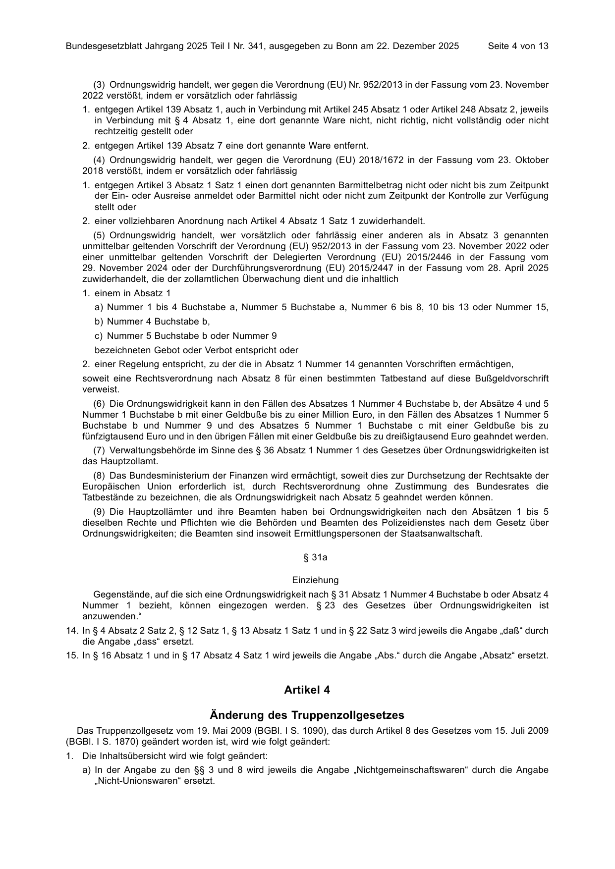 BGBl. 2025, Seite 4 — Originalseite als Abbildung