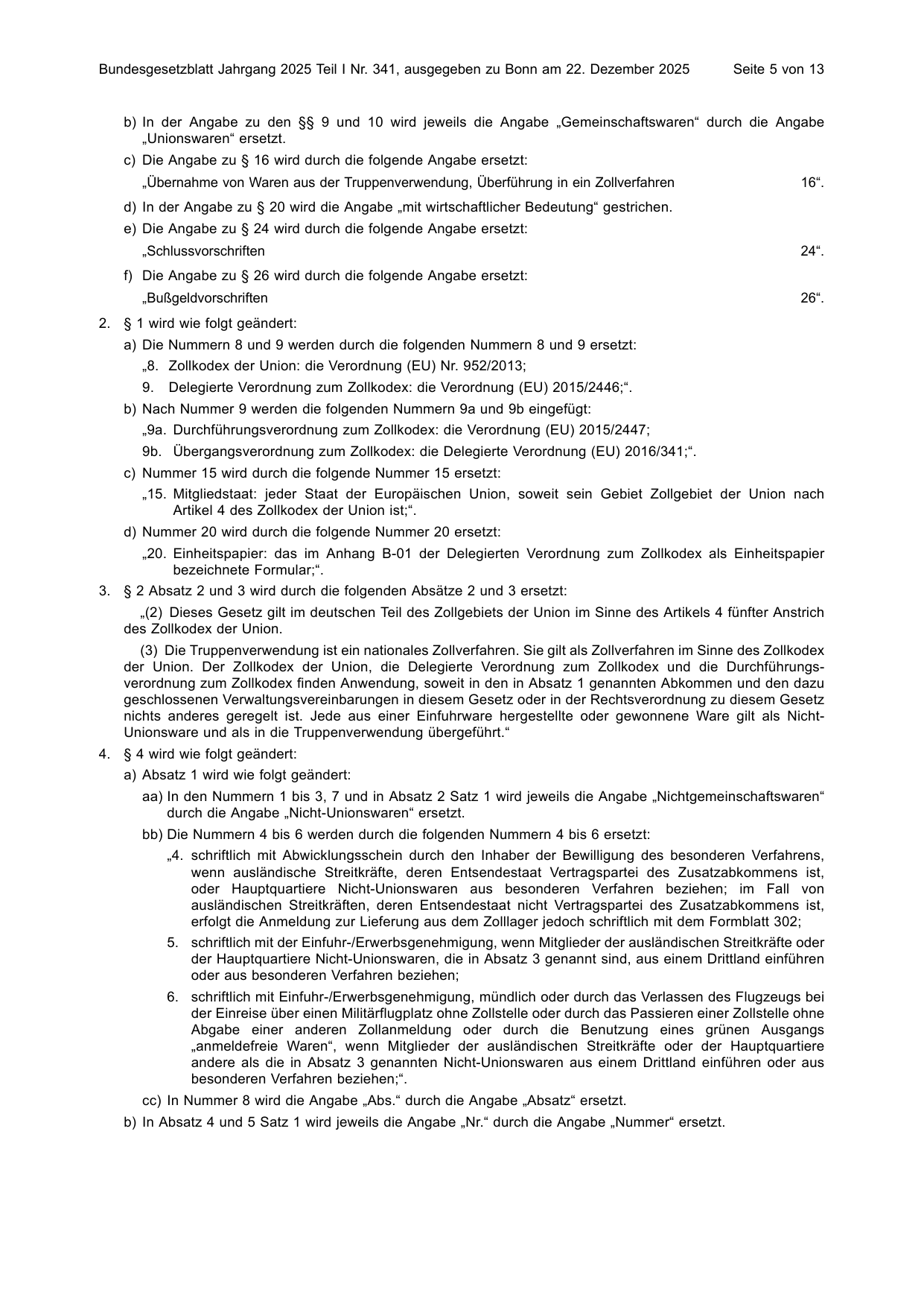 BGBl. 2025, Seite 5 — Originalseite als Abbildung
