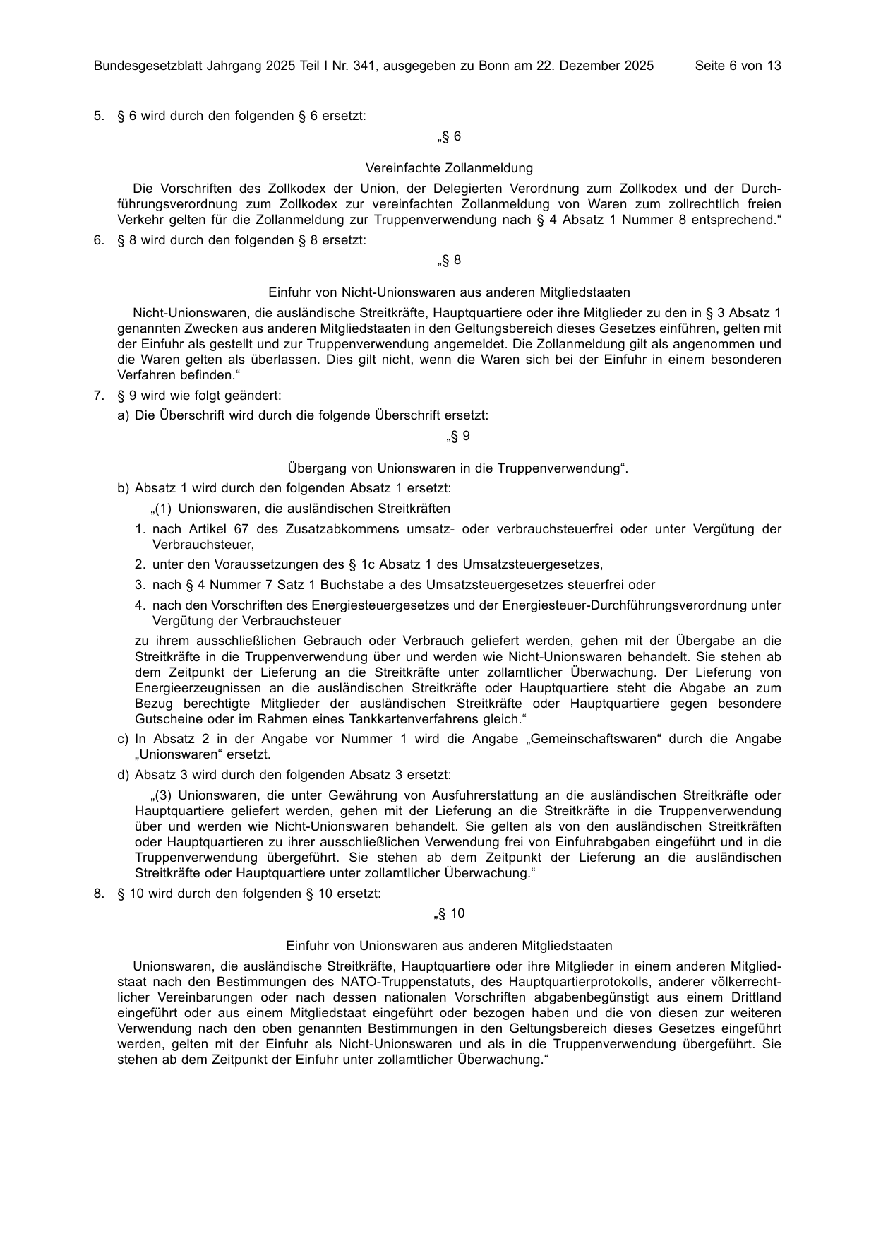 BGBl. 2025, Seite 6 — Originalseite als Abbildung