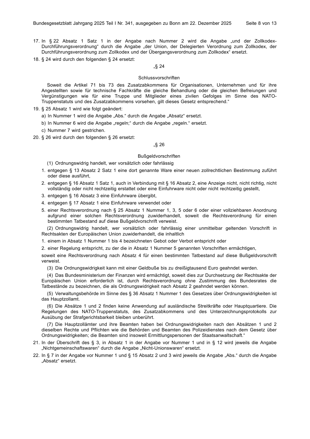 BGBl. 2025, Seite 8 — Originalseite als Abbildung