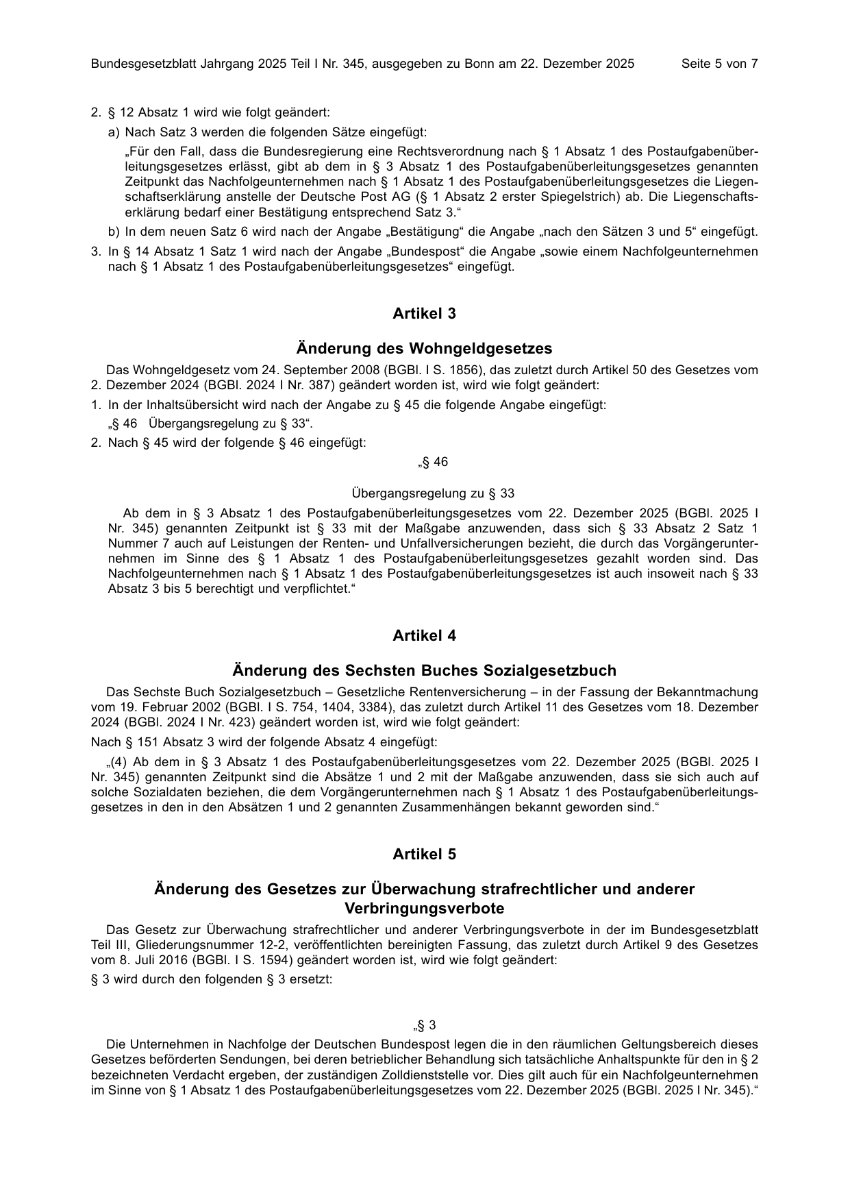 BGBl. 2025, Seite 5 — Originalseite als Abbildung