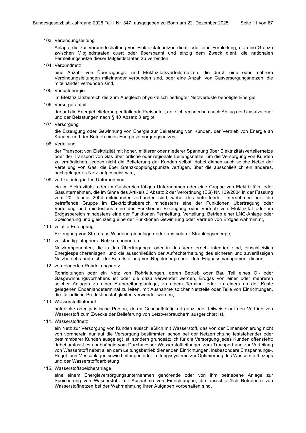 BGBl. 2025, Seite 11 — Originalseite als Abbildung