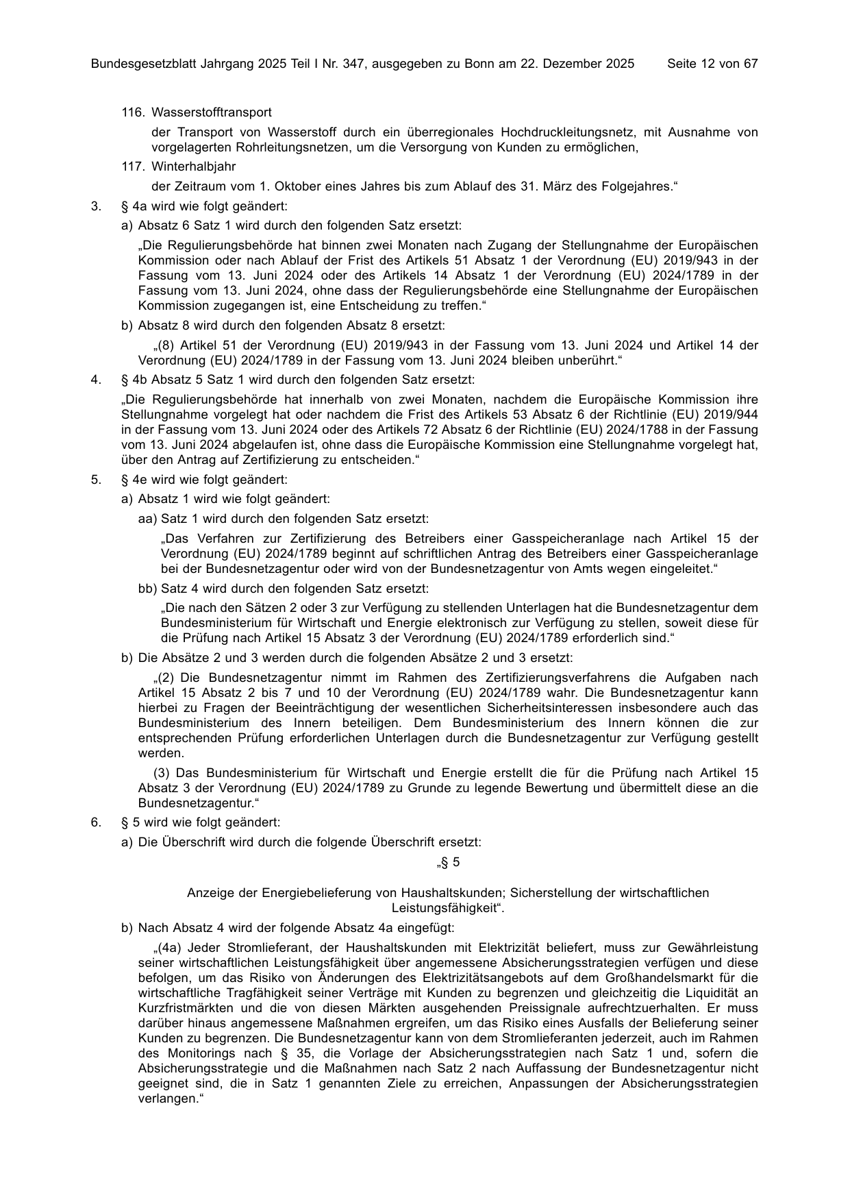BGBl. 2025, Seite 12 — Originalseite als Abbildung