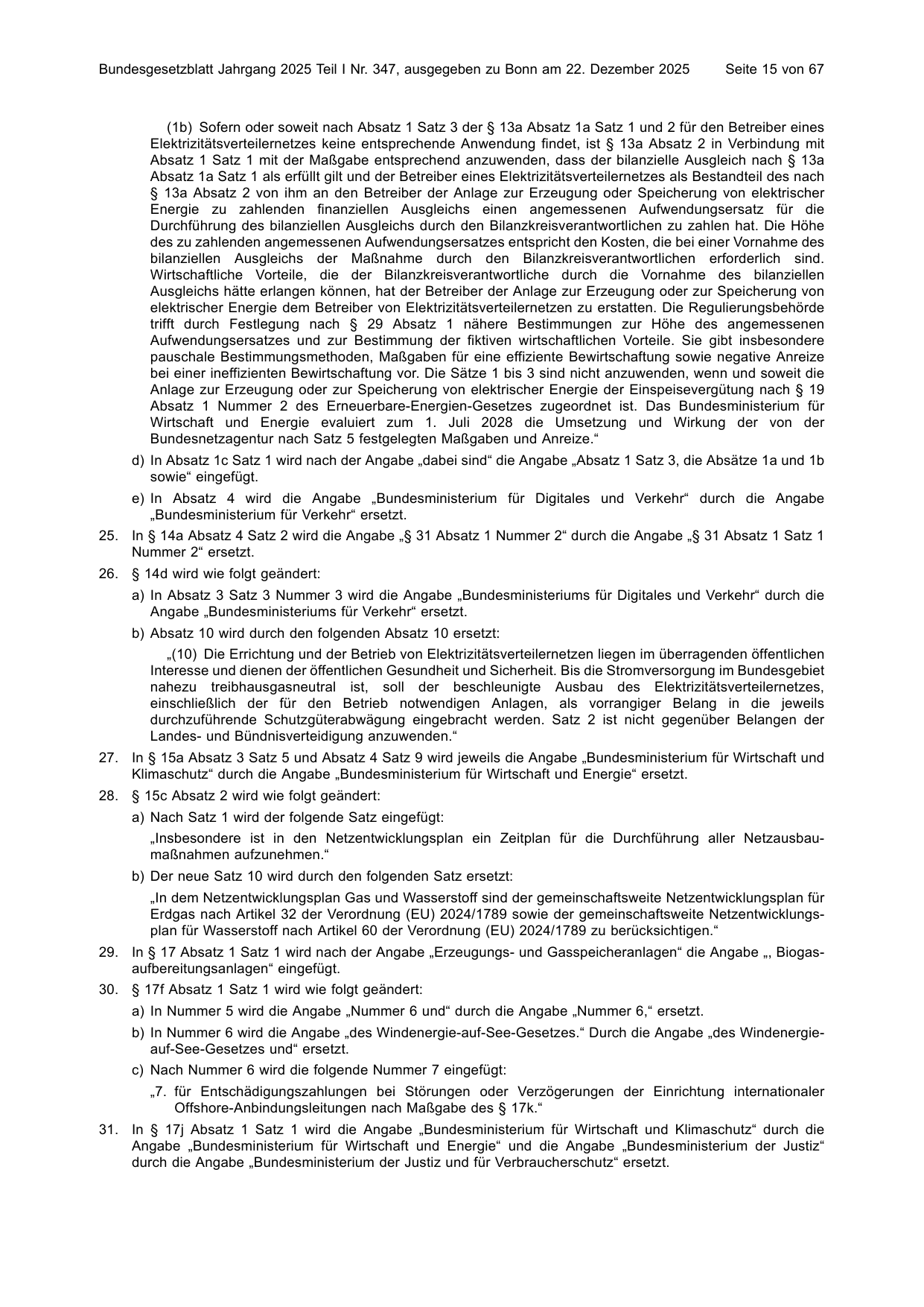 BGBl. 2025, Seite 15 — Originalseite als Abbildung