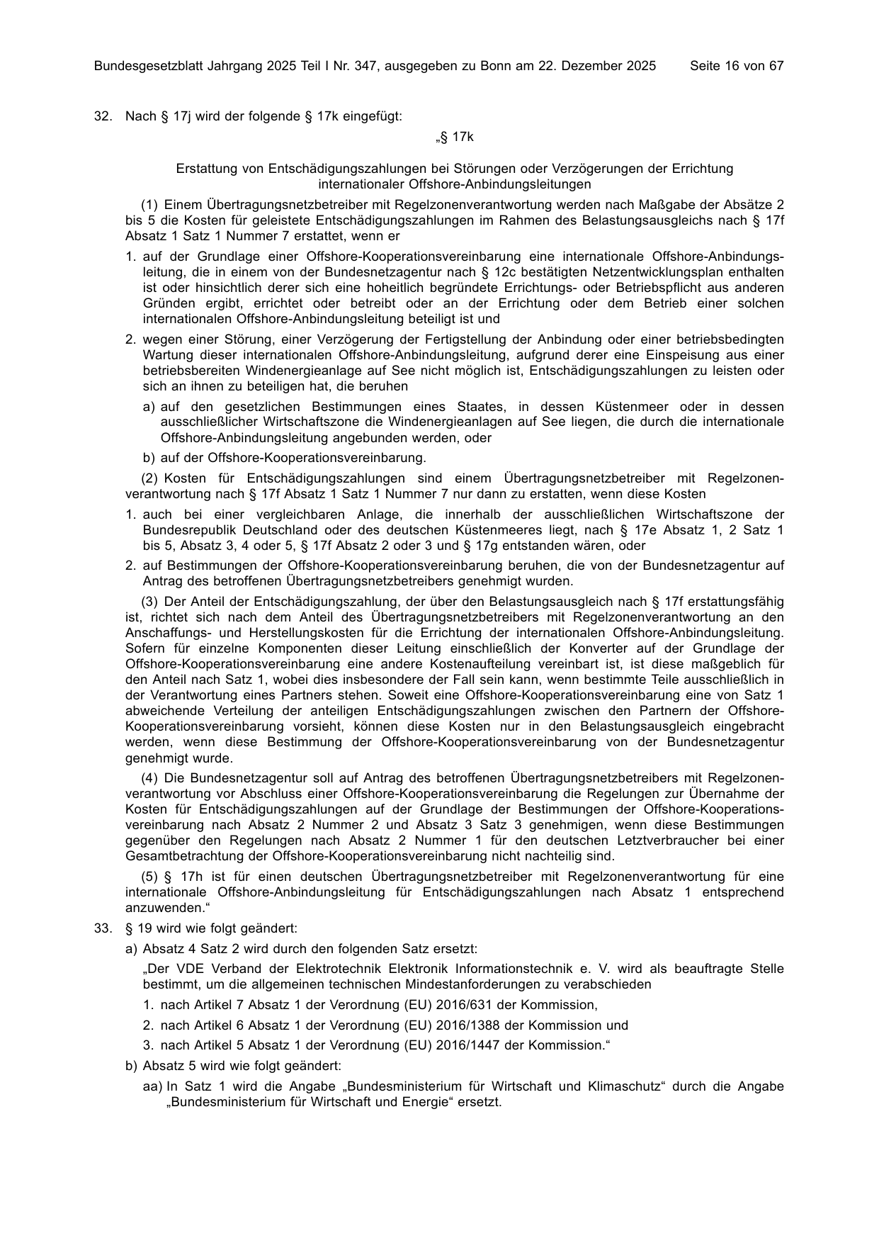 BGBl. 2025, Seite 16 — Originalseite als Abbildung