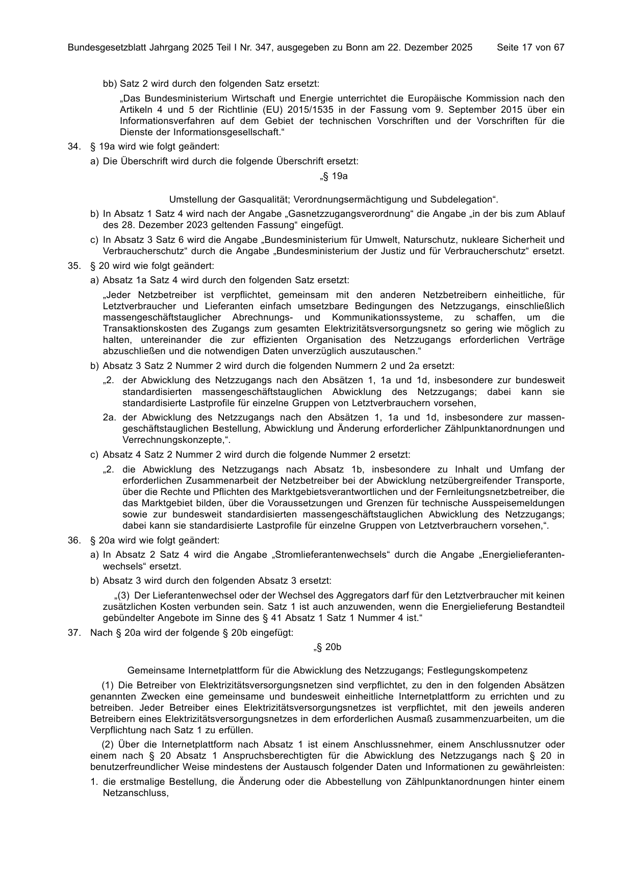 BGBl. 2025, Seite 17 — Originalseite als Abbildung