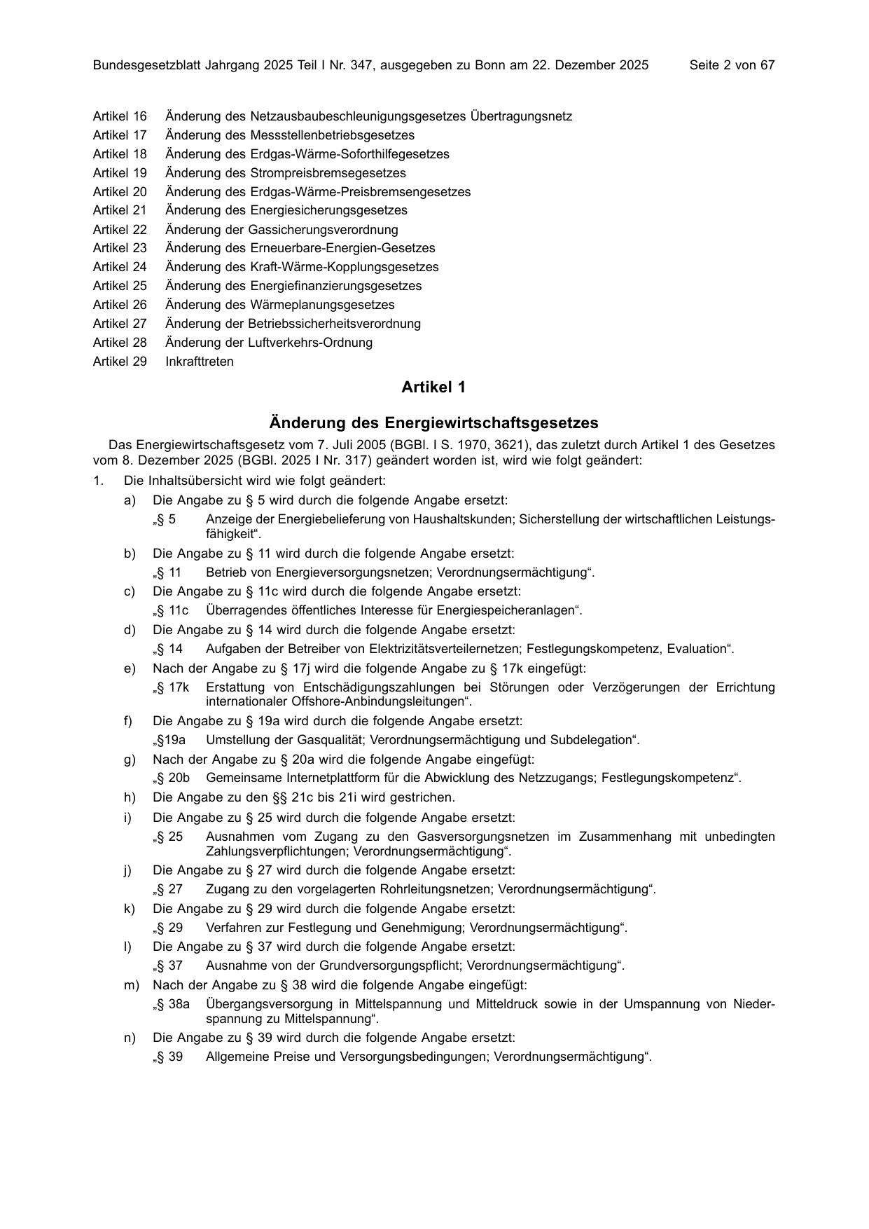 BGBl. 2025, Seite 2 — Originalseite als Abbildung