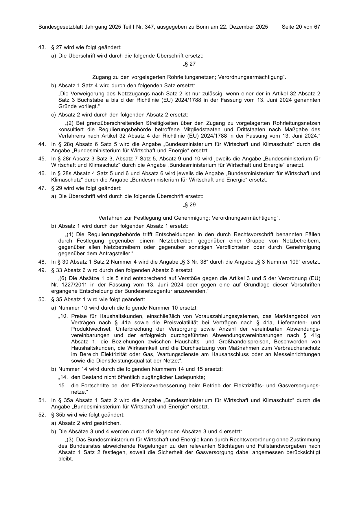 BGBl. 2025, Seite 20 — Originalseite als Abbildung