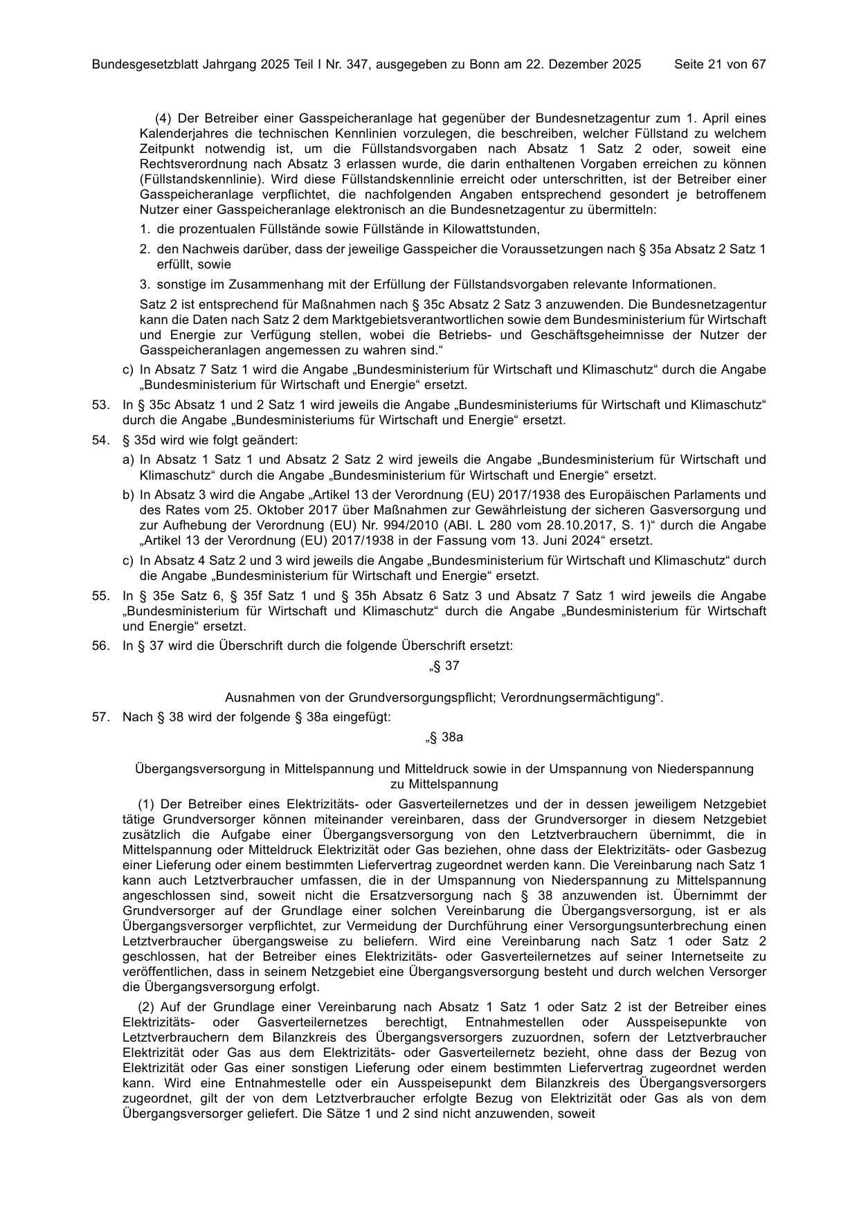 BGBl. 2025, Seite 21 — Originalseite als Abbildung