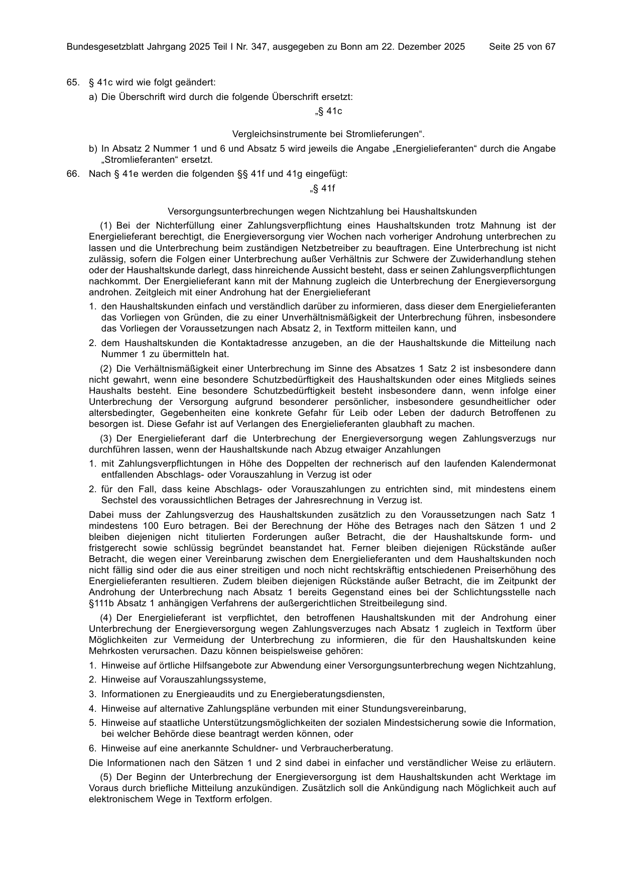 BGBl. 2025, Seite 25 — Originalseite als Abbildung