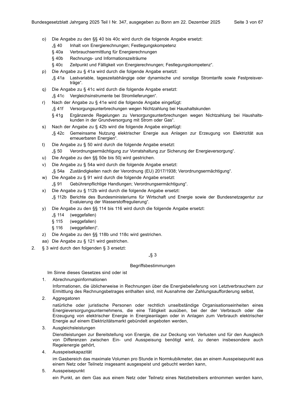 BGBl. 2025, Seite 3 — Originalseite als Abbildung
