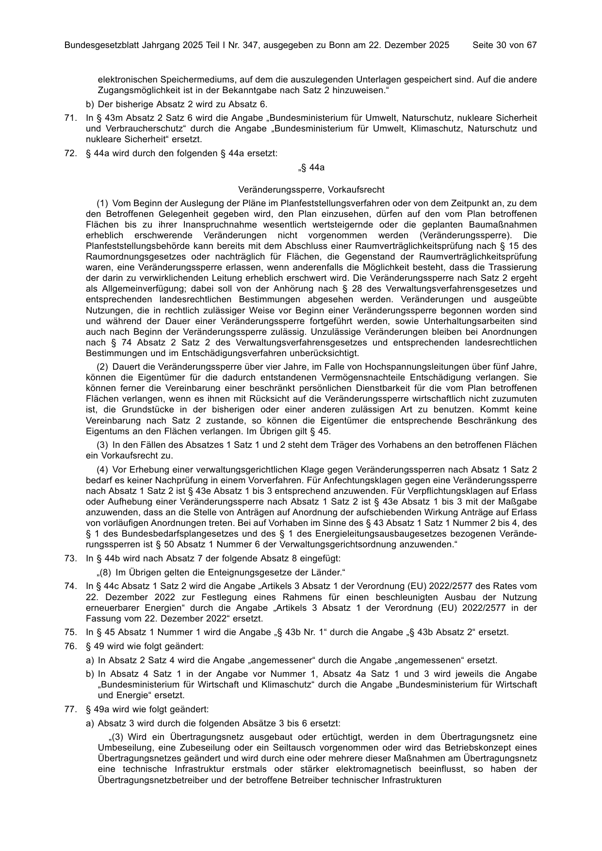 BGBl. 2025, Seite 30 — Originalseite als Abbildung