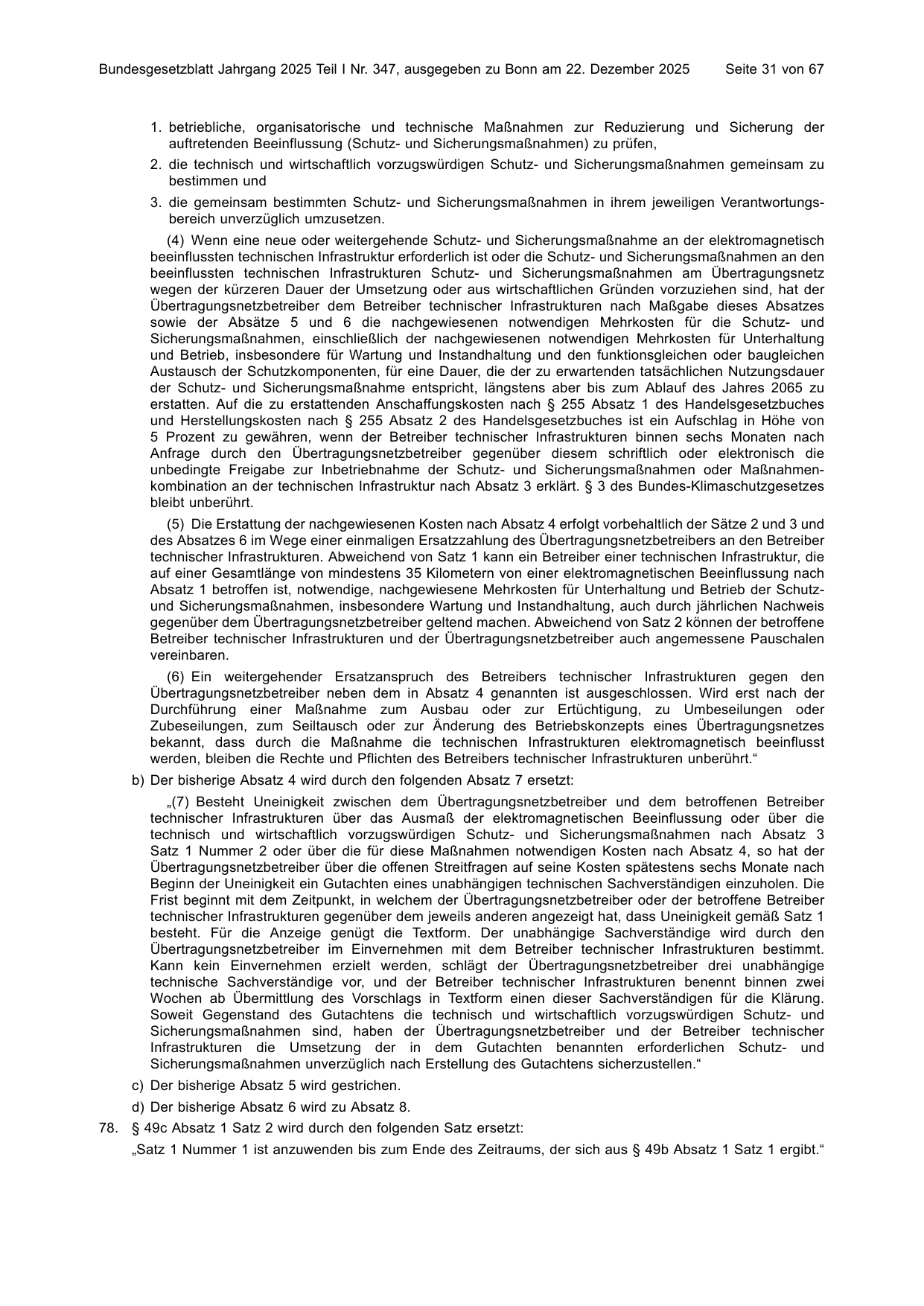 BGBl. 2025, Seite 31 — Originalseite als Abbildung