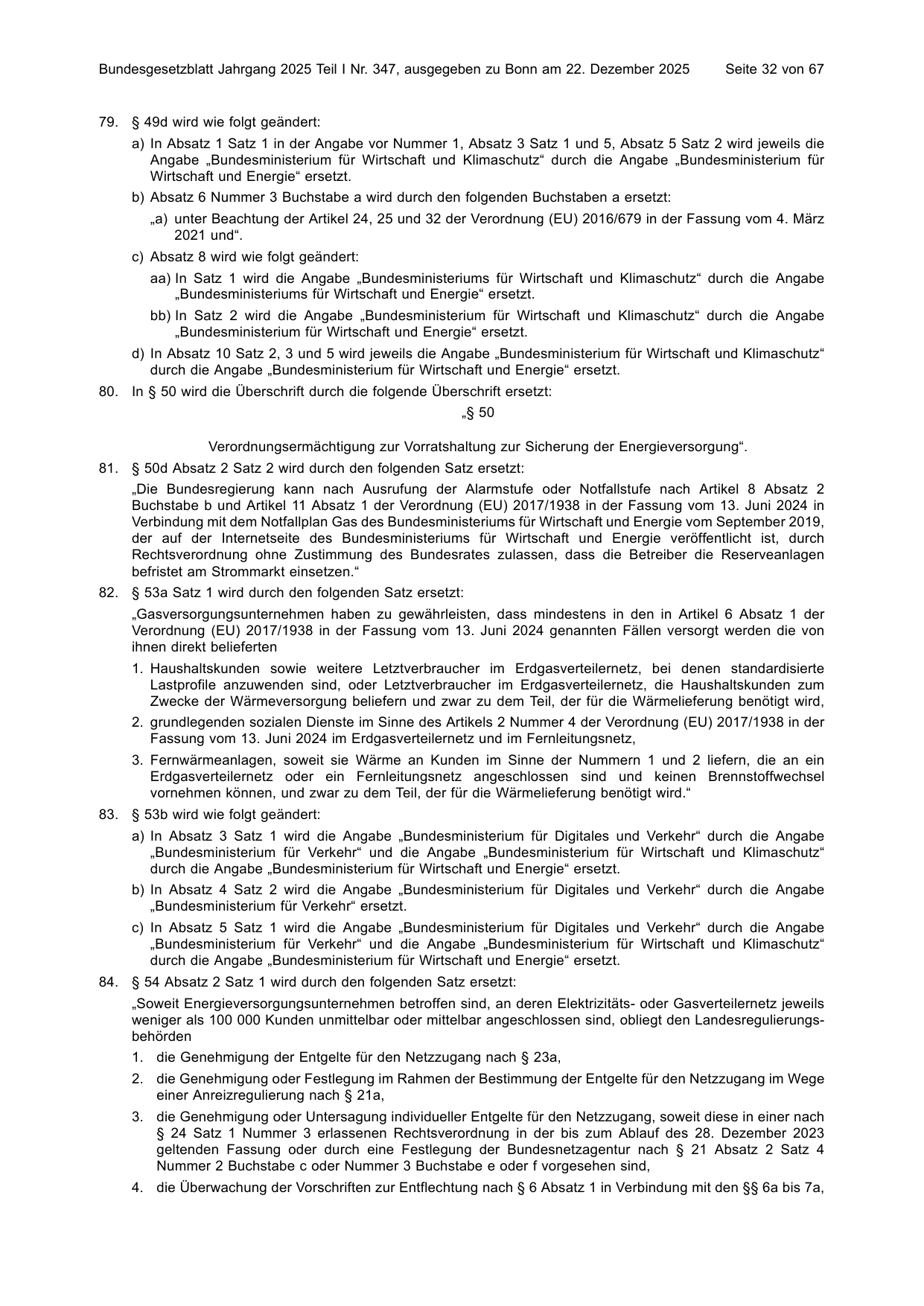 BGBl. 2025, Seite 32 — Originalseite als Abbildung