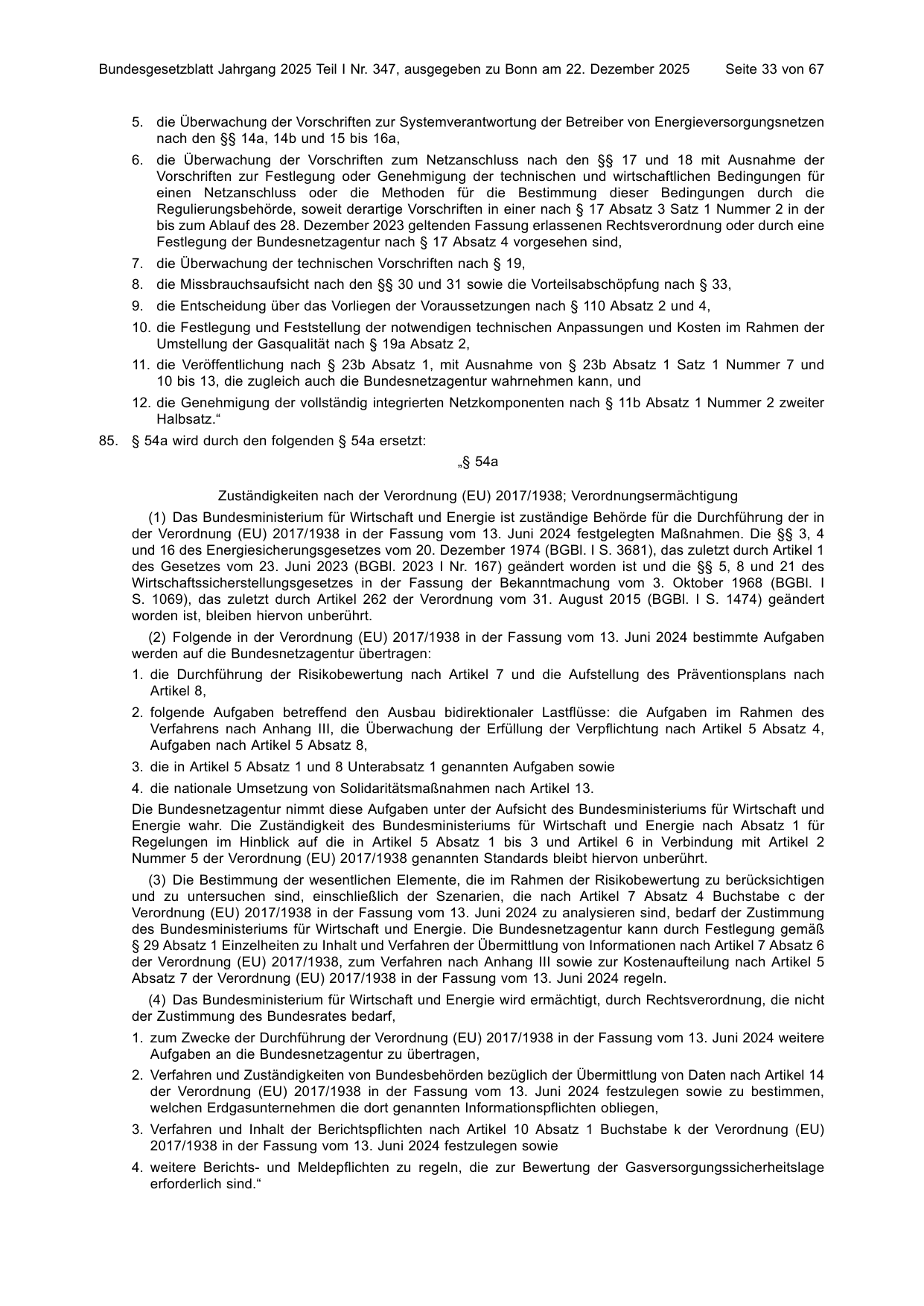 BGBl. 2025, Seite 33 — Originalseite als Abbildung