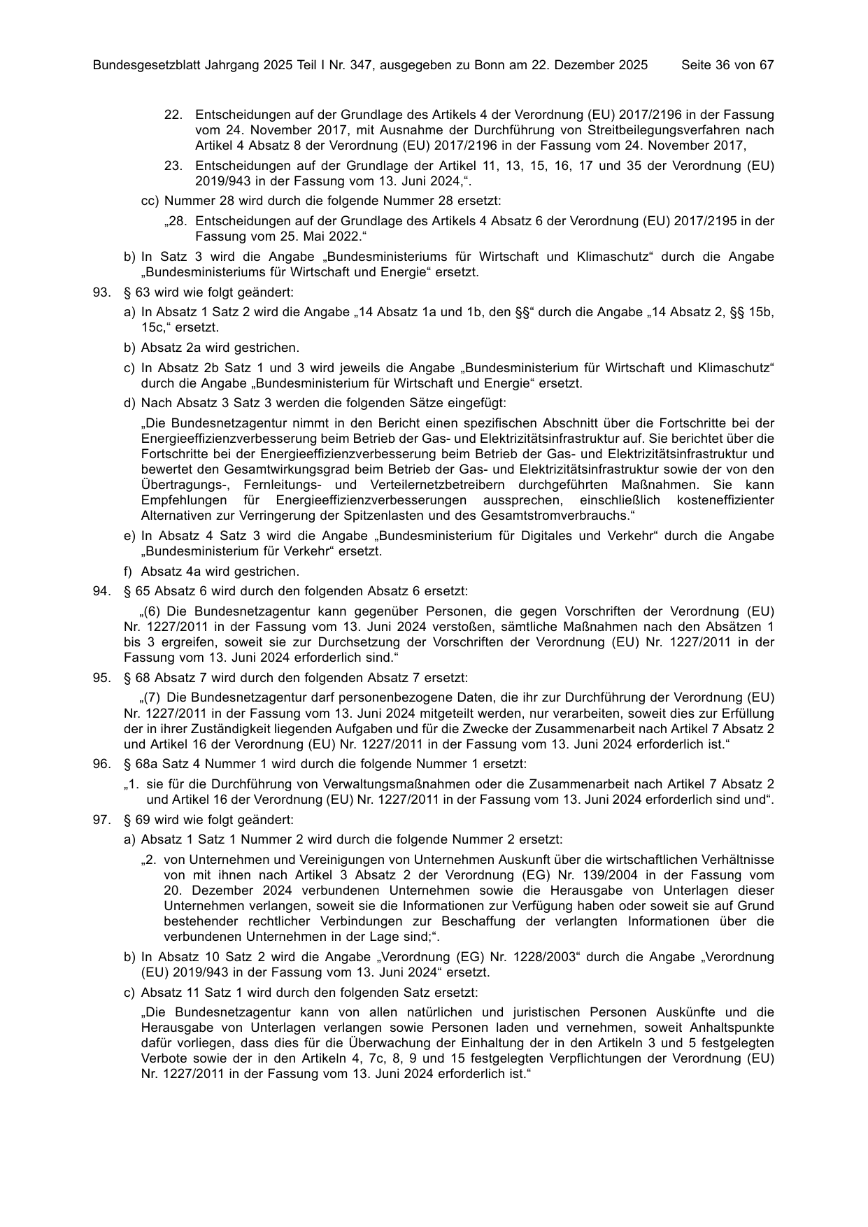BGBl. 2025, Seite 36 — Originalseite als Abbildung