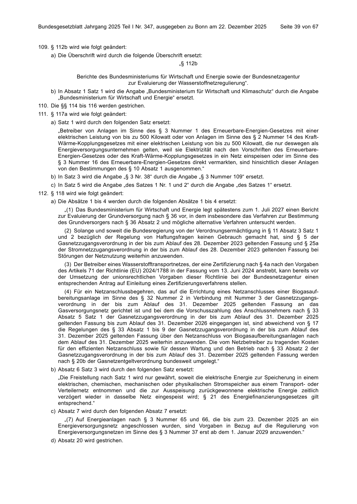 BGBl. 2025, Seite 39 — Originalseite als Abbildung
