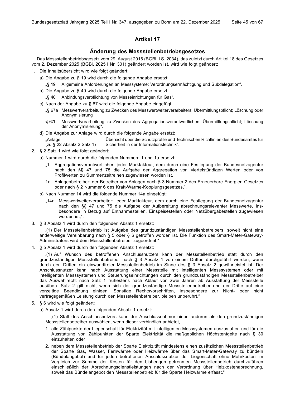 BGBl. 2025, Seite 45 — Originalseite als Abbildung