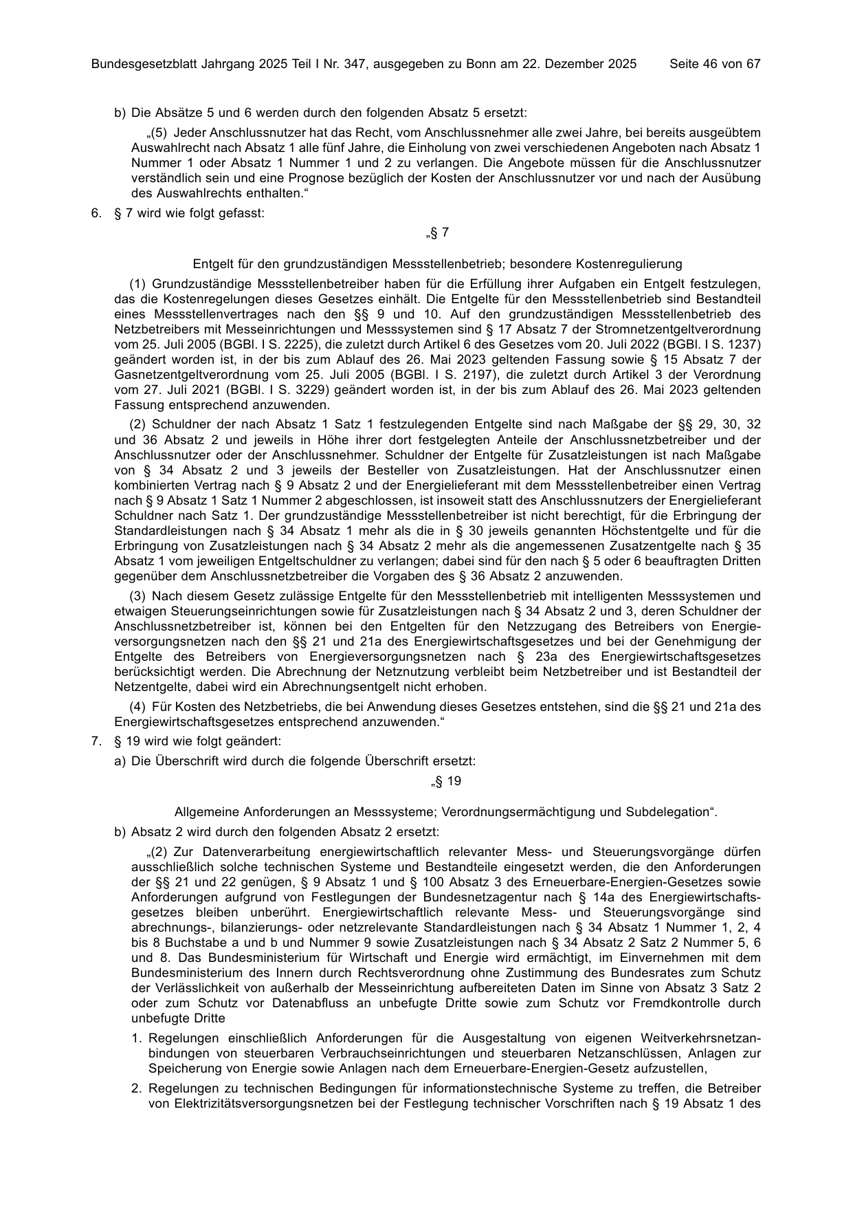 BGBl. 2025, Seite 46 — Originalseite als Abbildung