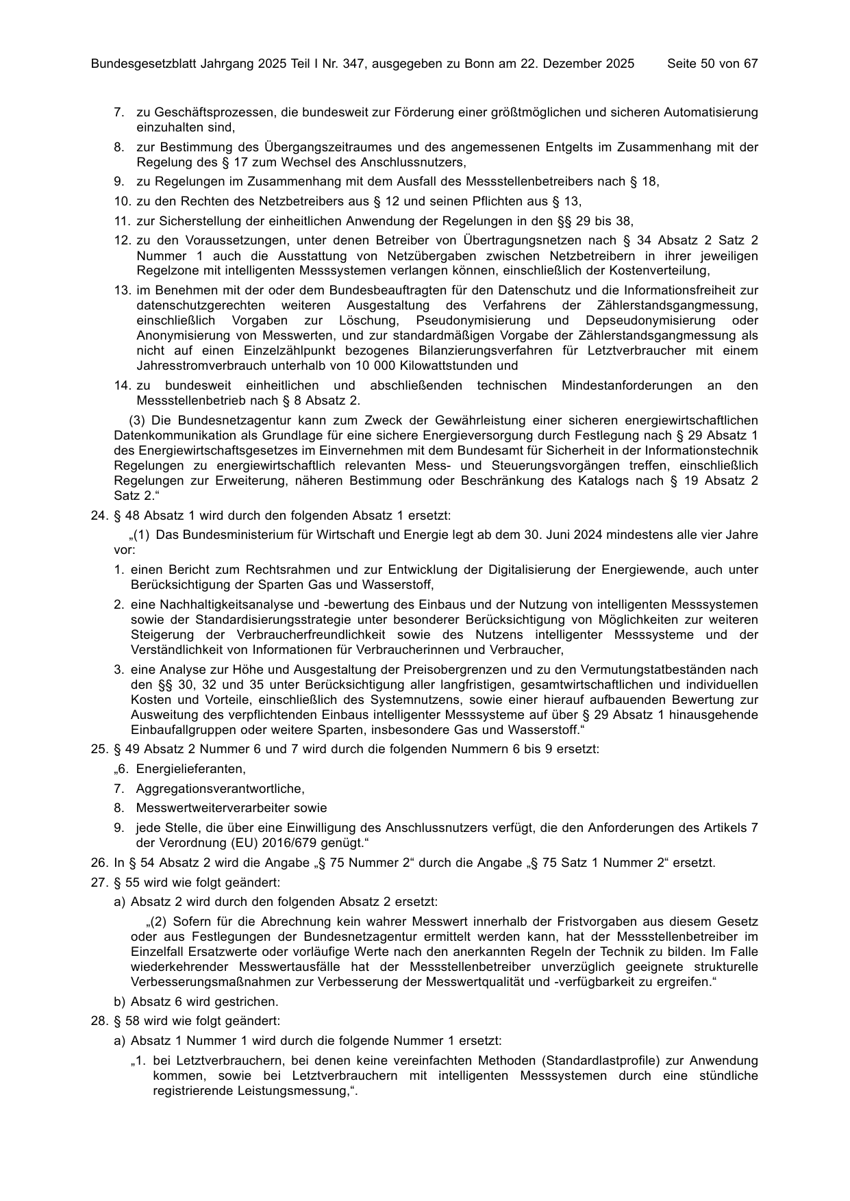 BGBl. 2025, Seite 50 — Originalseite als Abbildung