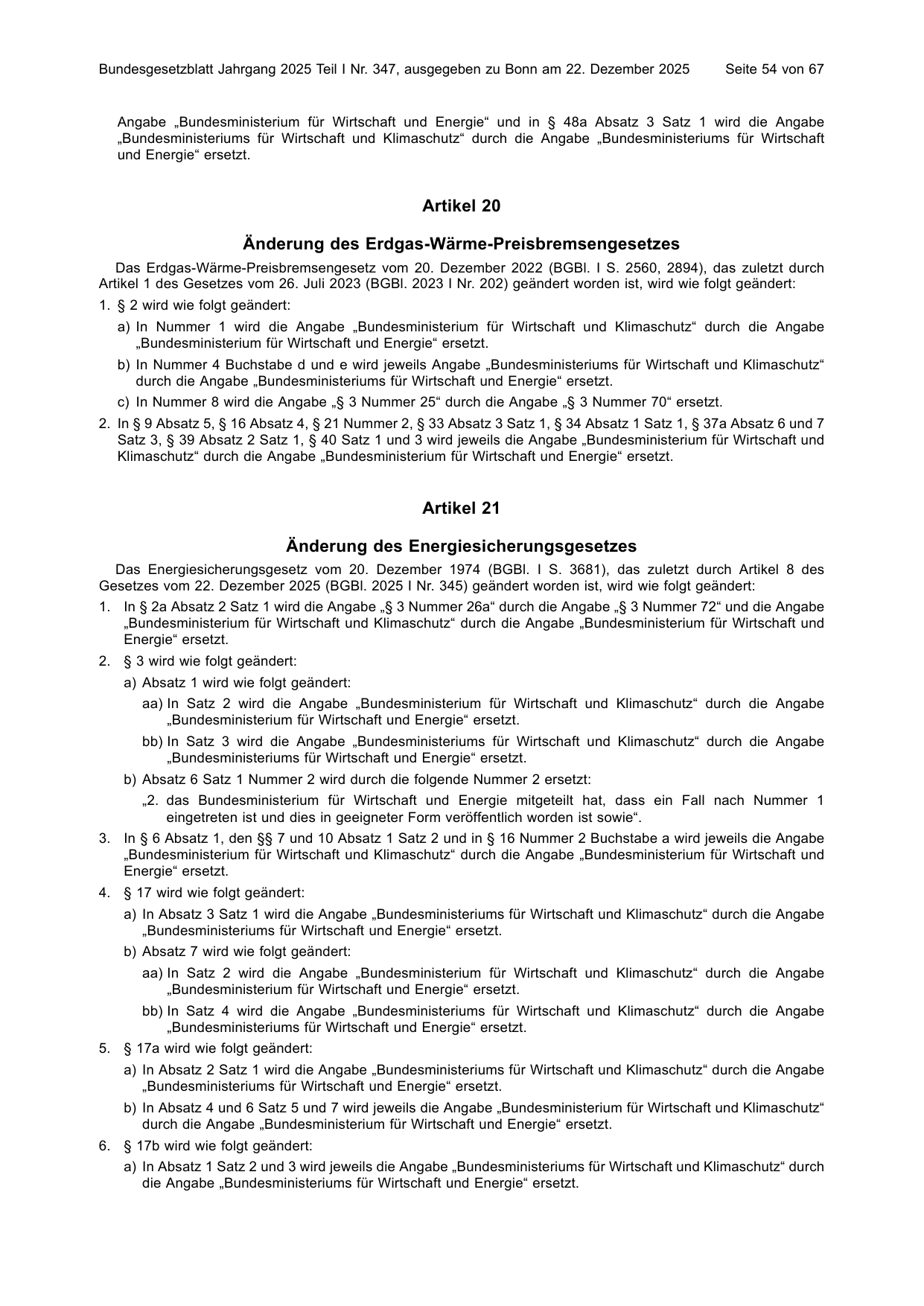 BGBl. 2025, Seite 54 — Originalseite als Abbildung