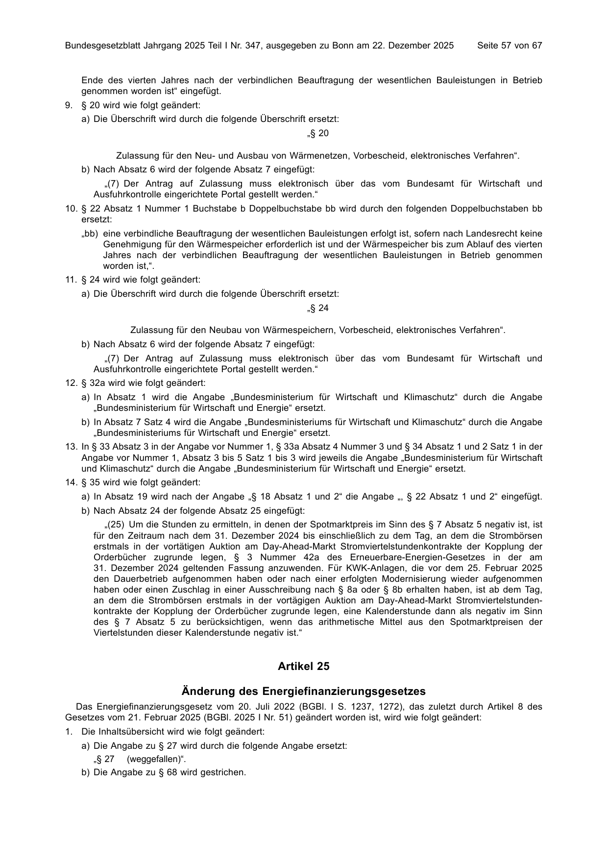 BGBl. 2025, Seite 57 — Originalseite als Abbildung