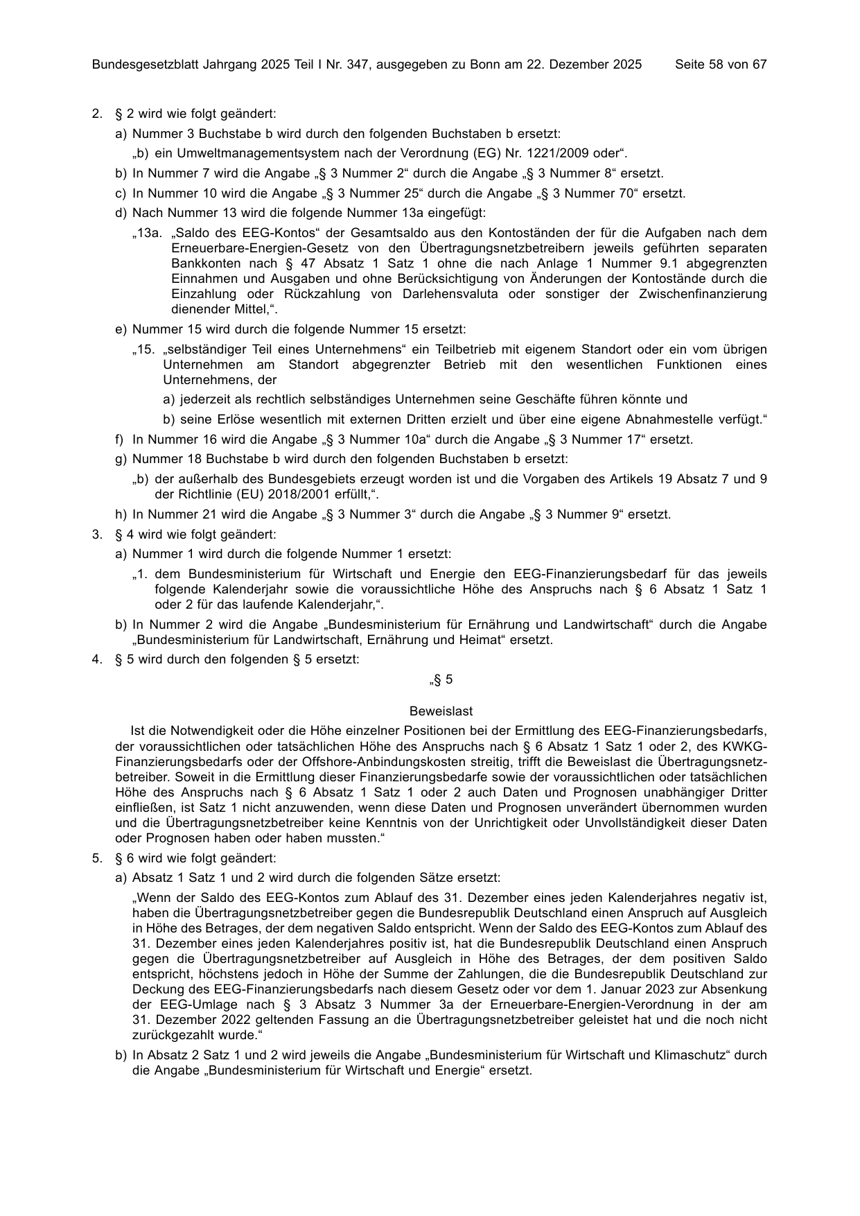BGBl. 2025, Seite 58 — Originalseite als Abbildung