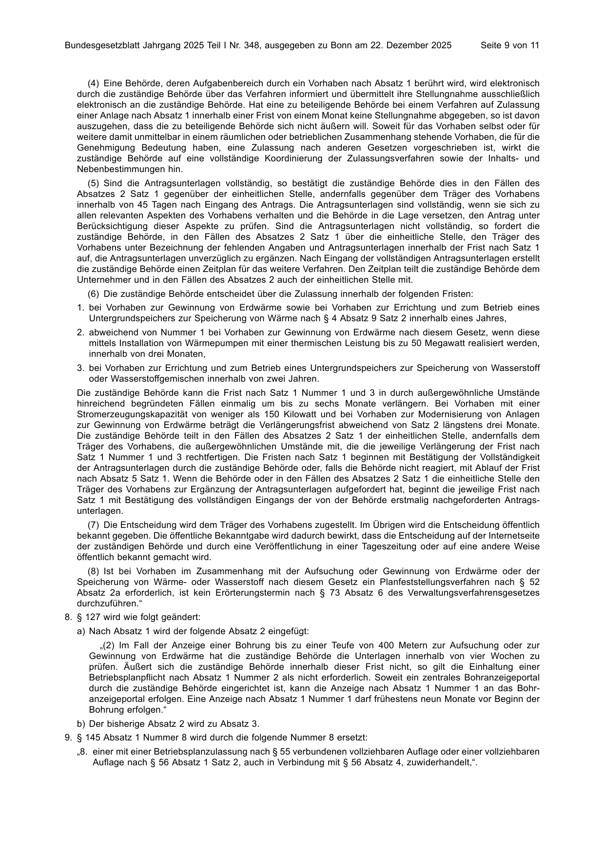 BGBl. 2025, Seite 9 — Originalseite als Abbildung