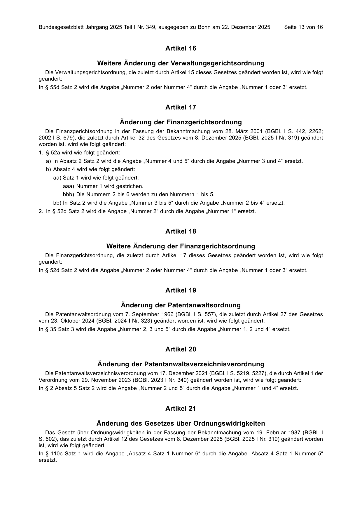 BGBl. 2025, Seite 13 — Originalseite als Abbildung