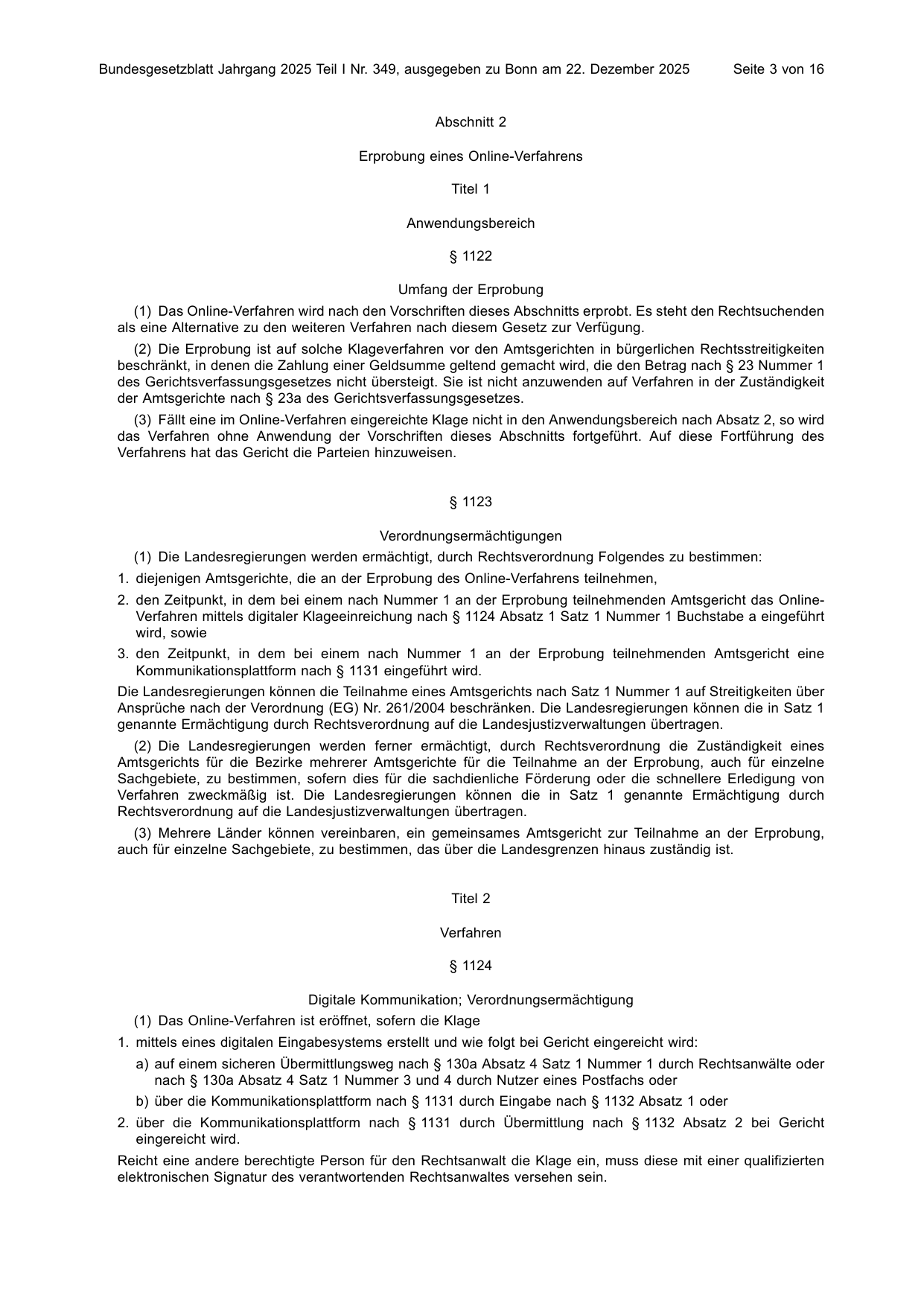 BGBl. 2025, Seite 3 — Originalseite als Abbildung