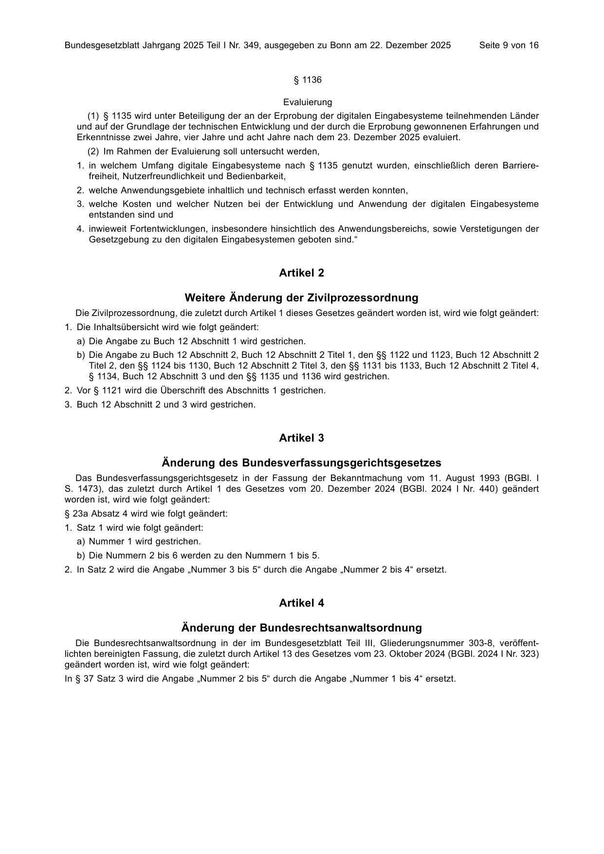 BGBl. 2025, Seite 9 — Originalseite als Abbildung