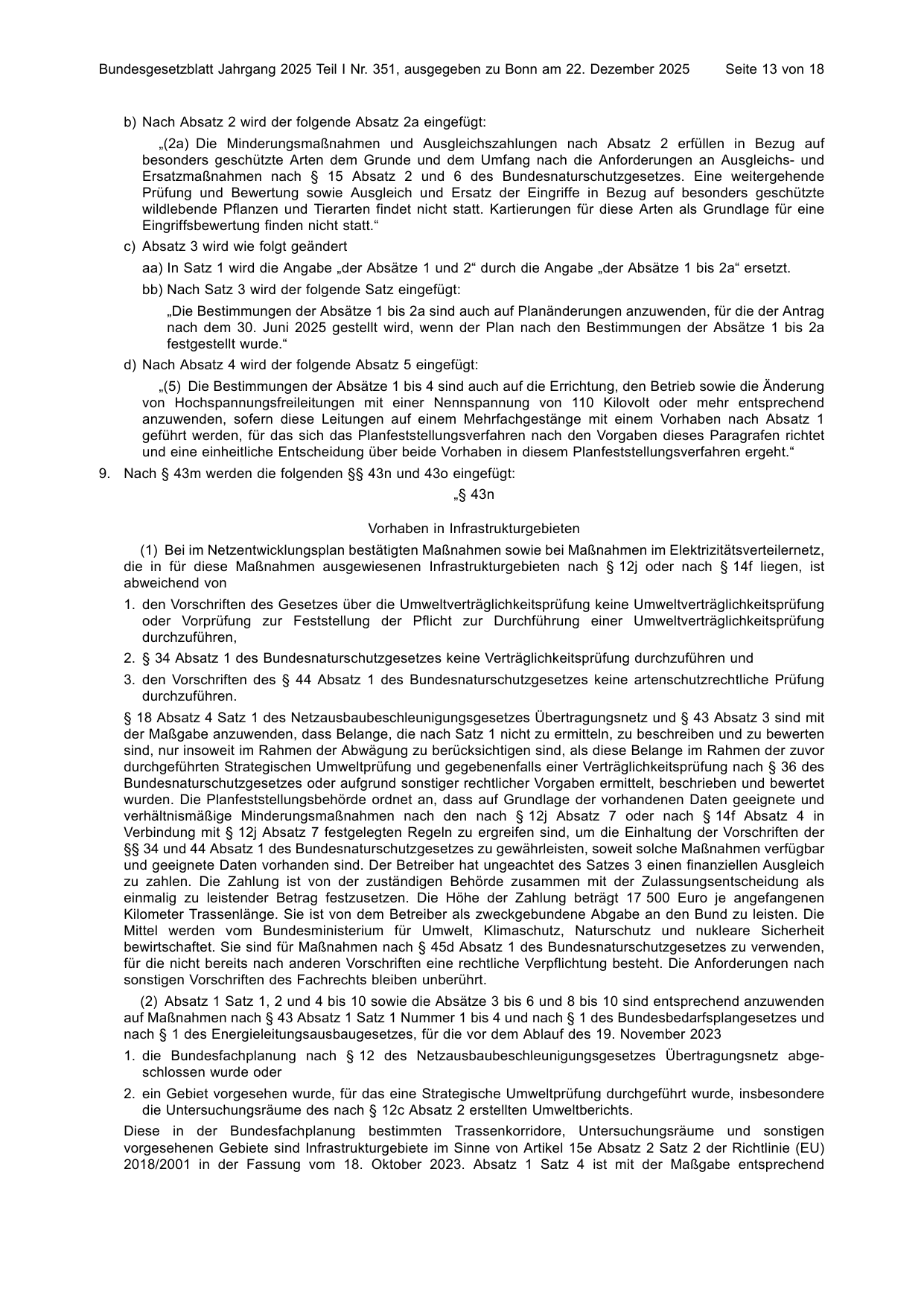 BGBl. 2025, Seite 13 — Originalseite als Abbildung