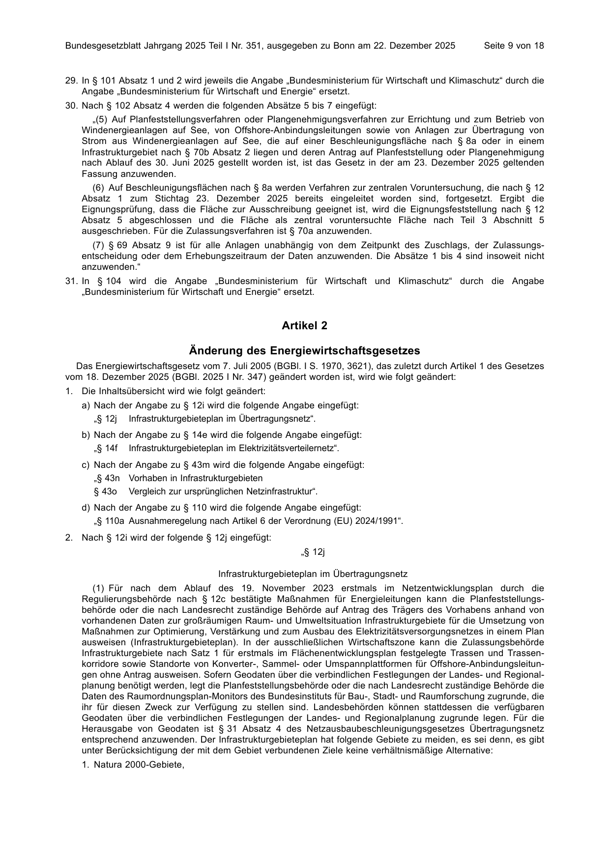 BGBl. 2025, Seite 9 — Originalseite als Abbildung