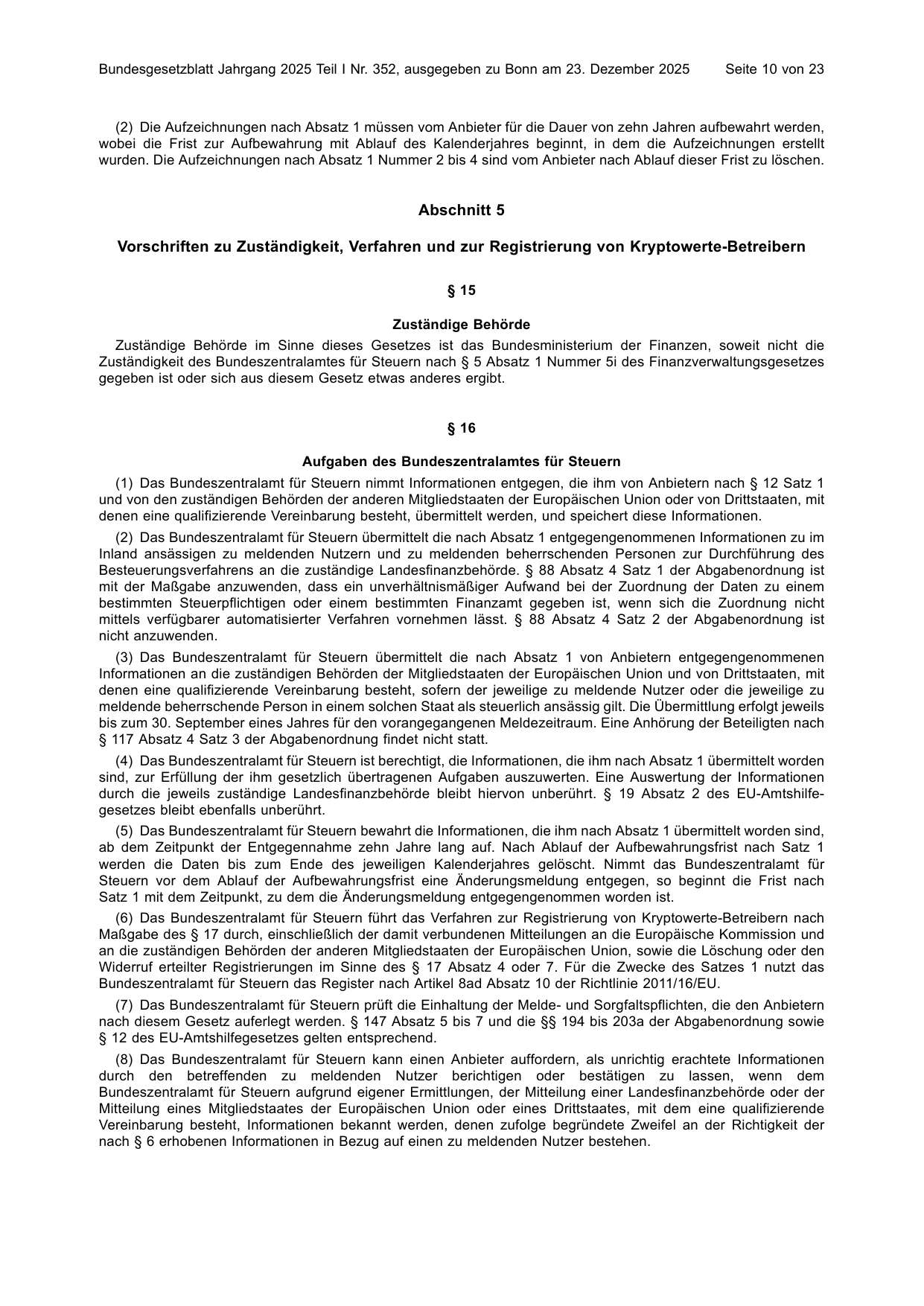 BGBl. 2025, Seite 10 — Originalseite als Abbildung