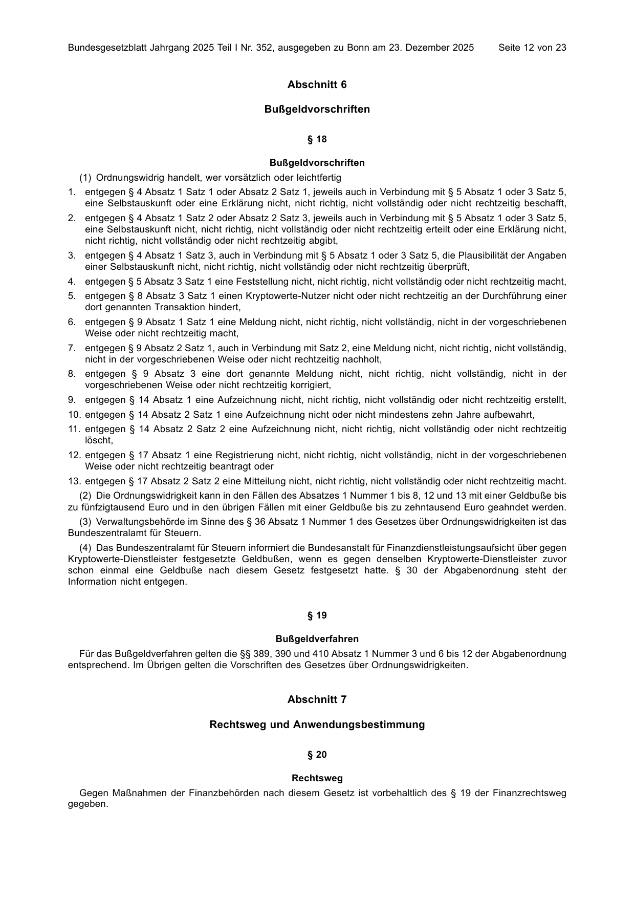 BGBl. 2025, Seite 12 — Originalseite als Abbildung