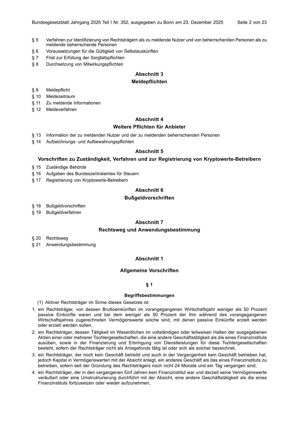 BGBl. 2025, Seite 2 — Originalseite als Abbildung