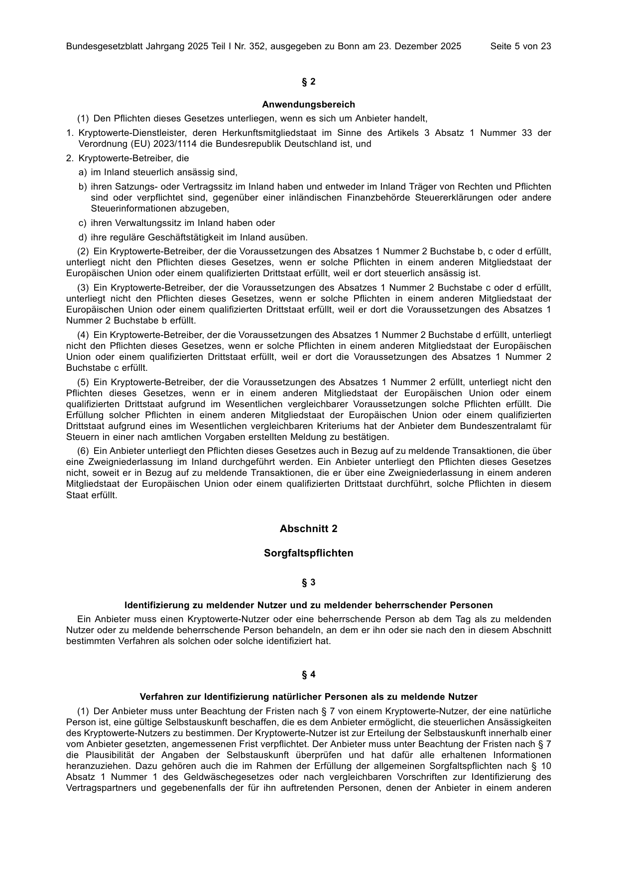 BGBl. 2025, Seite 5 — Originalseite als Abbildung