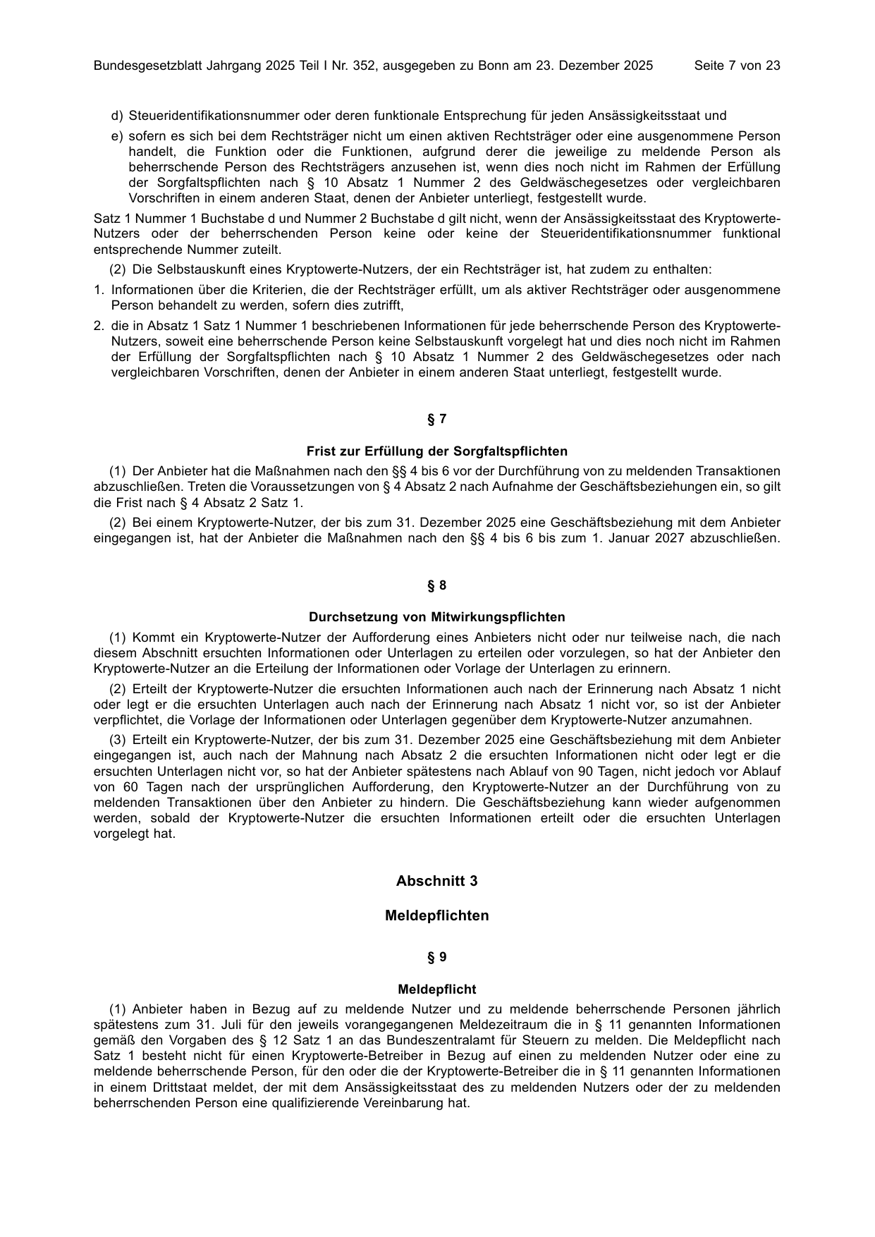 BGBl. 2025, Seite 7 — Originalseite als Abbildung