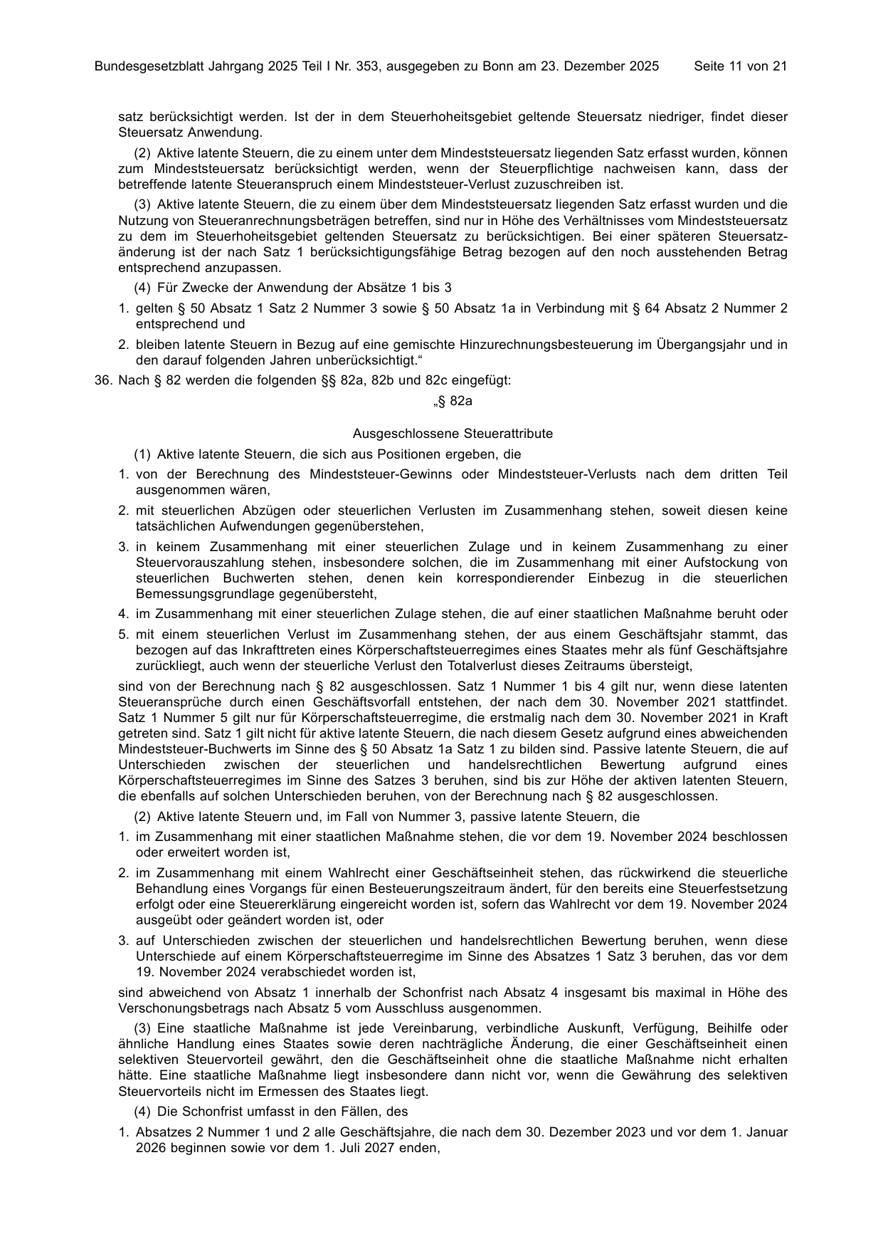 BGBl. 2025, Seite 11 — Originalseite als Abbildung