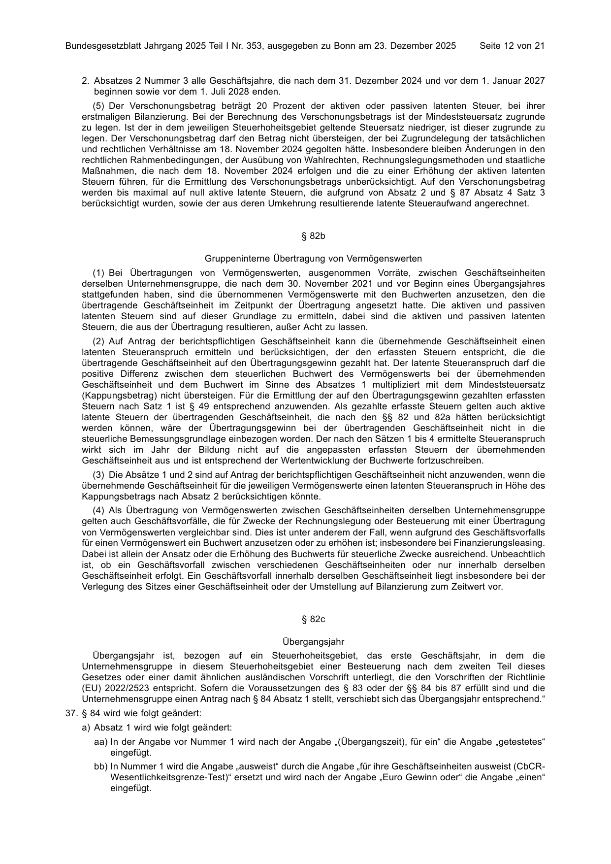 BGBl. 2025, Seite 12 — Originalseite als Abbildung