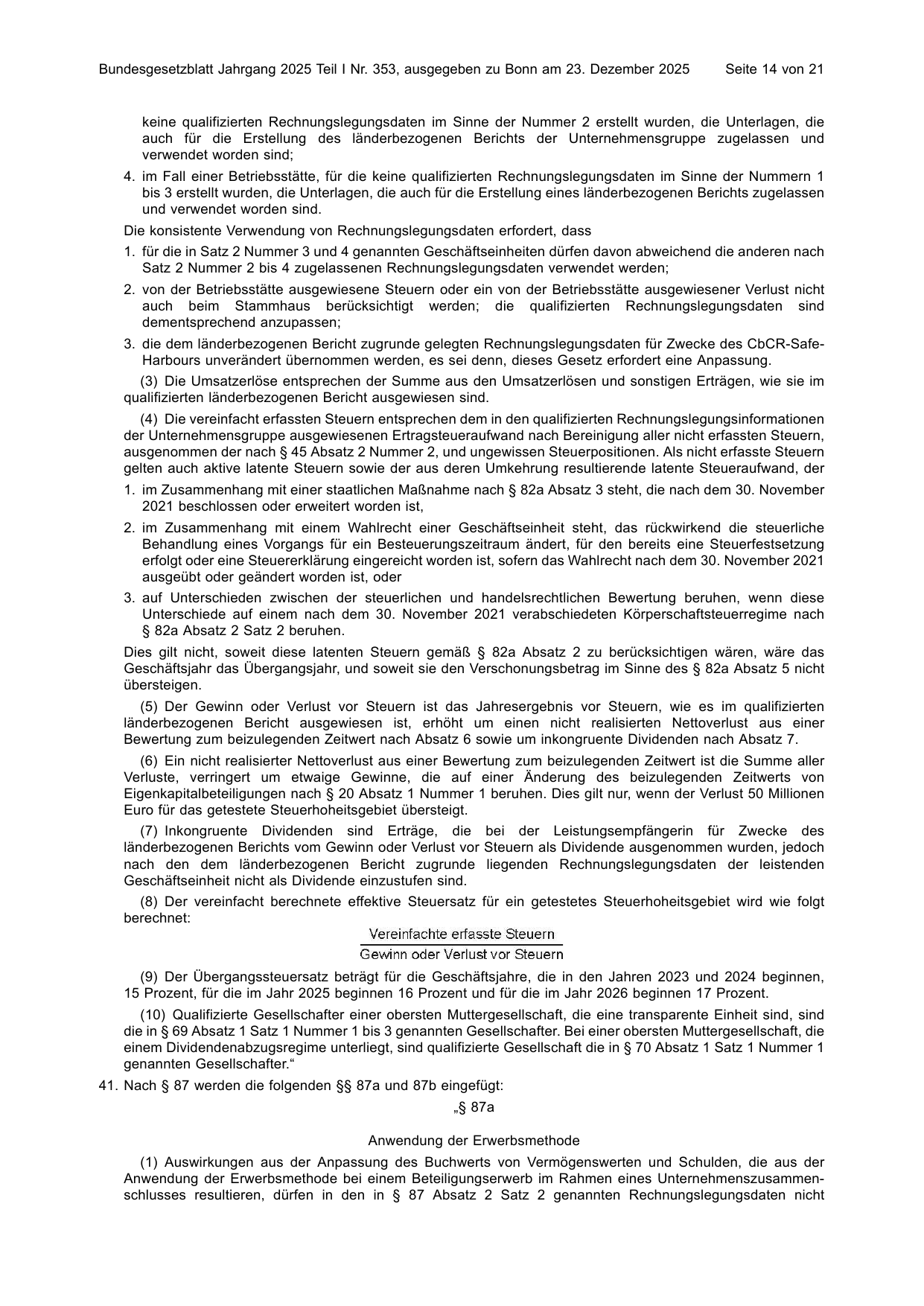 BGBl. 2025, Seite 14 — Originalseite als Abbildung
