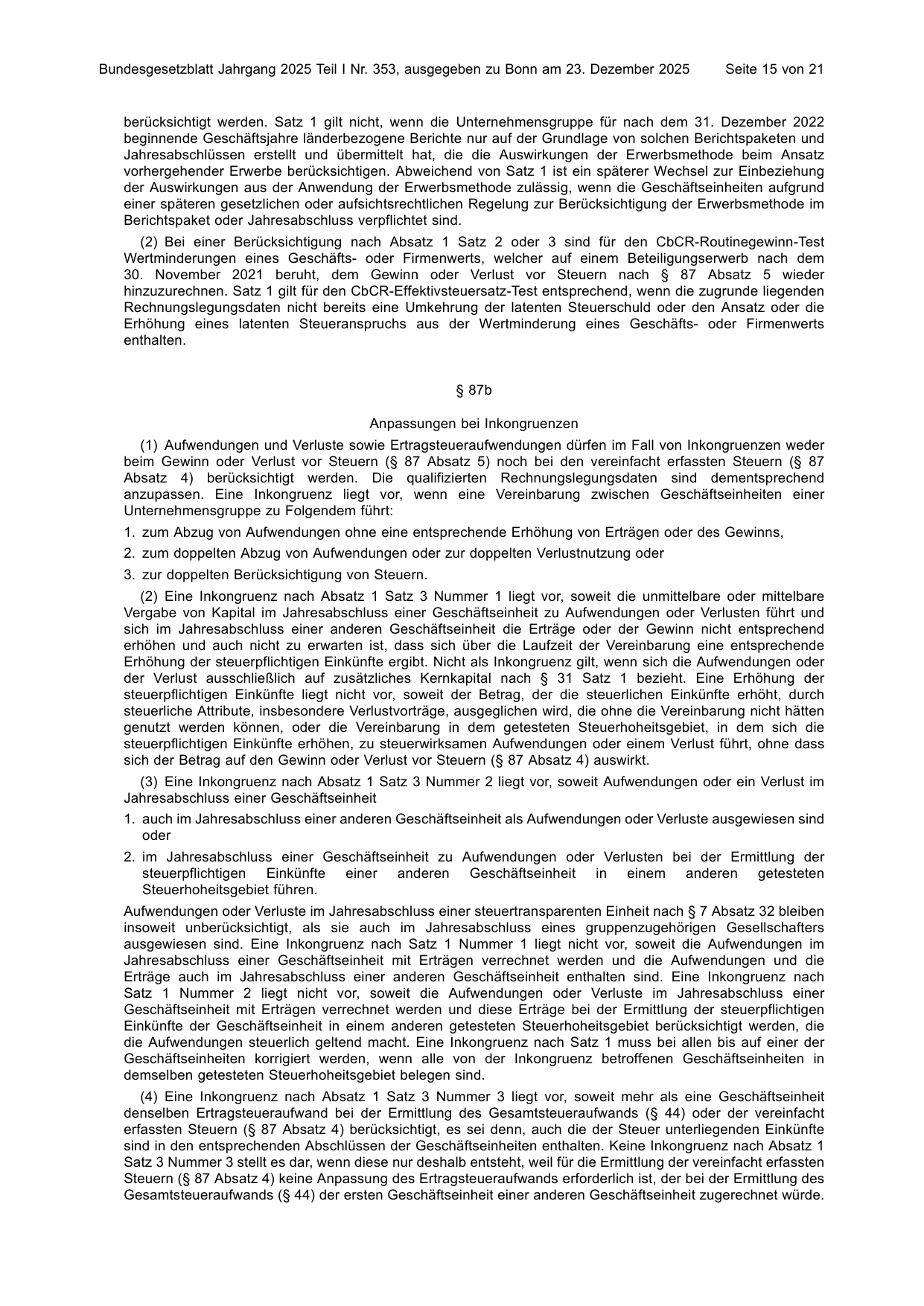 BGBl. 2025, Seite 15 — Originalseite als Abbildung