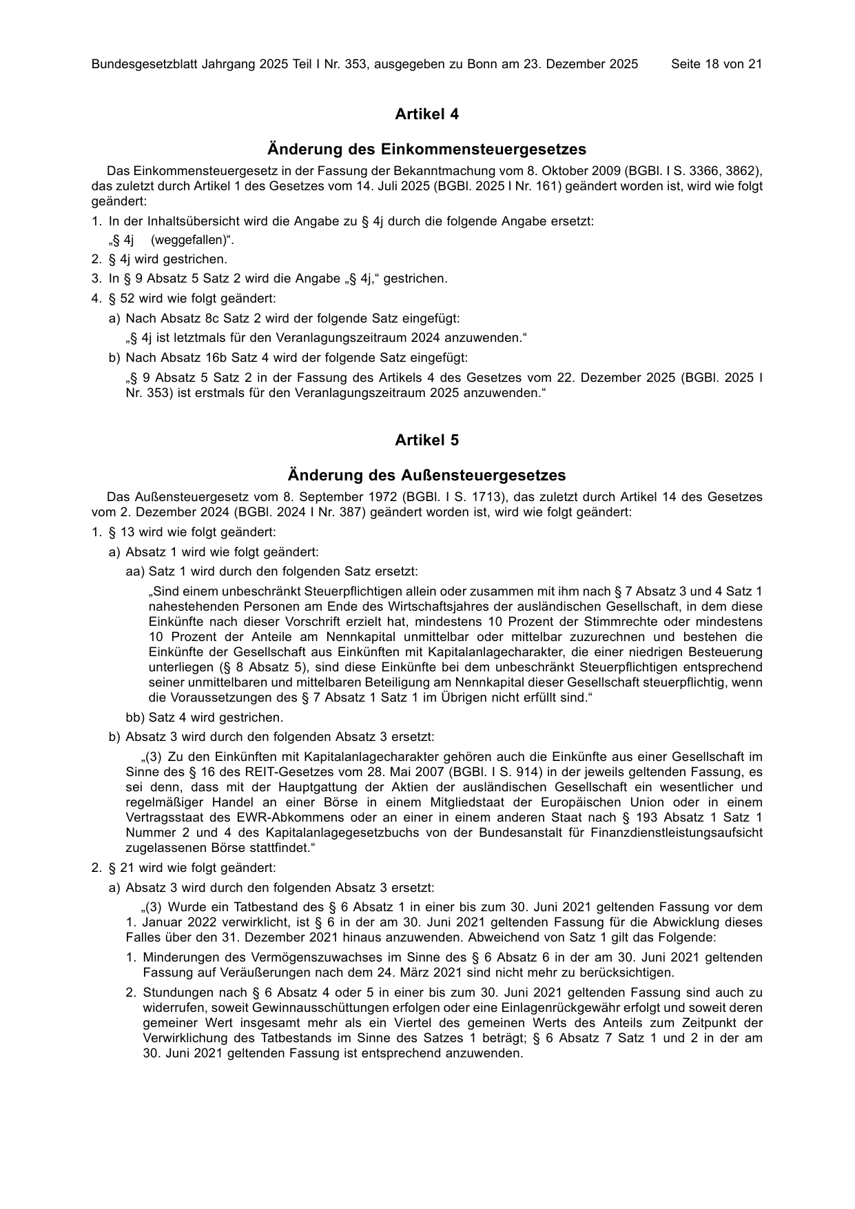 BGBl. 2025, Seite 18 — Originalseite als Abbildung