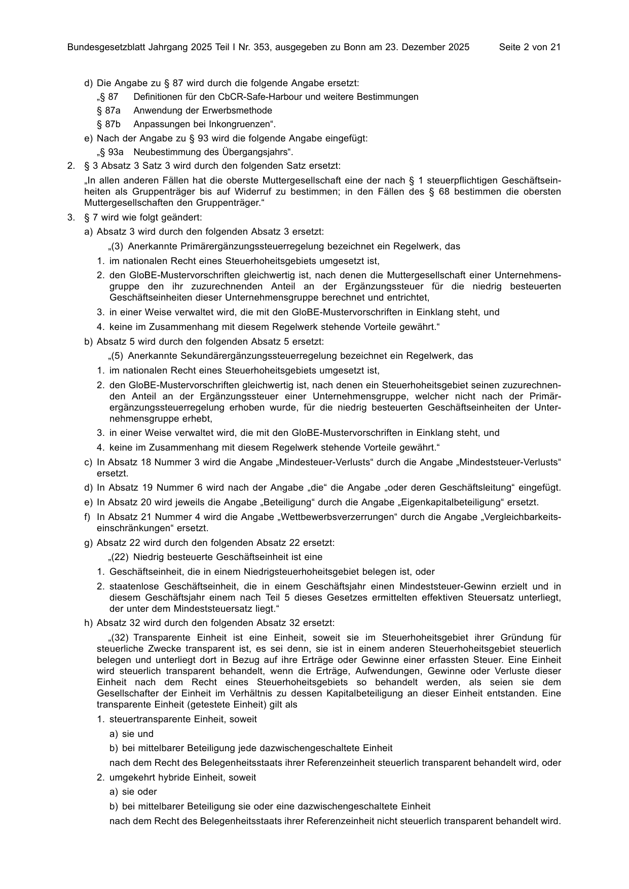 BGBl. 2025, Seite 2 — Originalseite als Abbildung