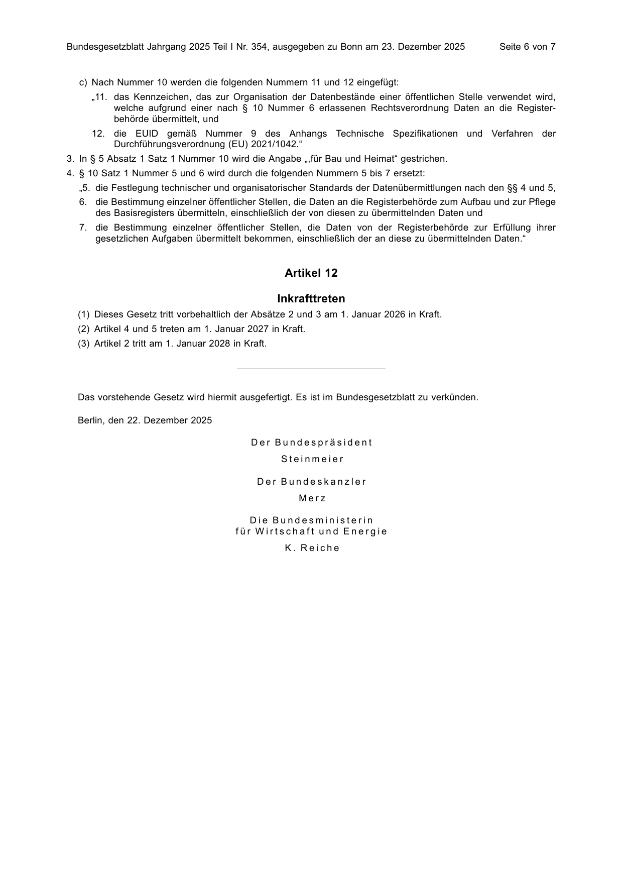 BGBl. 2025, Seite 6 — Originalseite als Abbildung