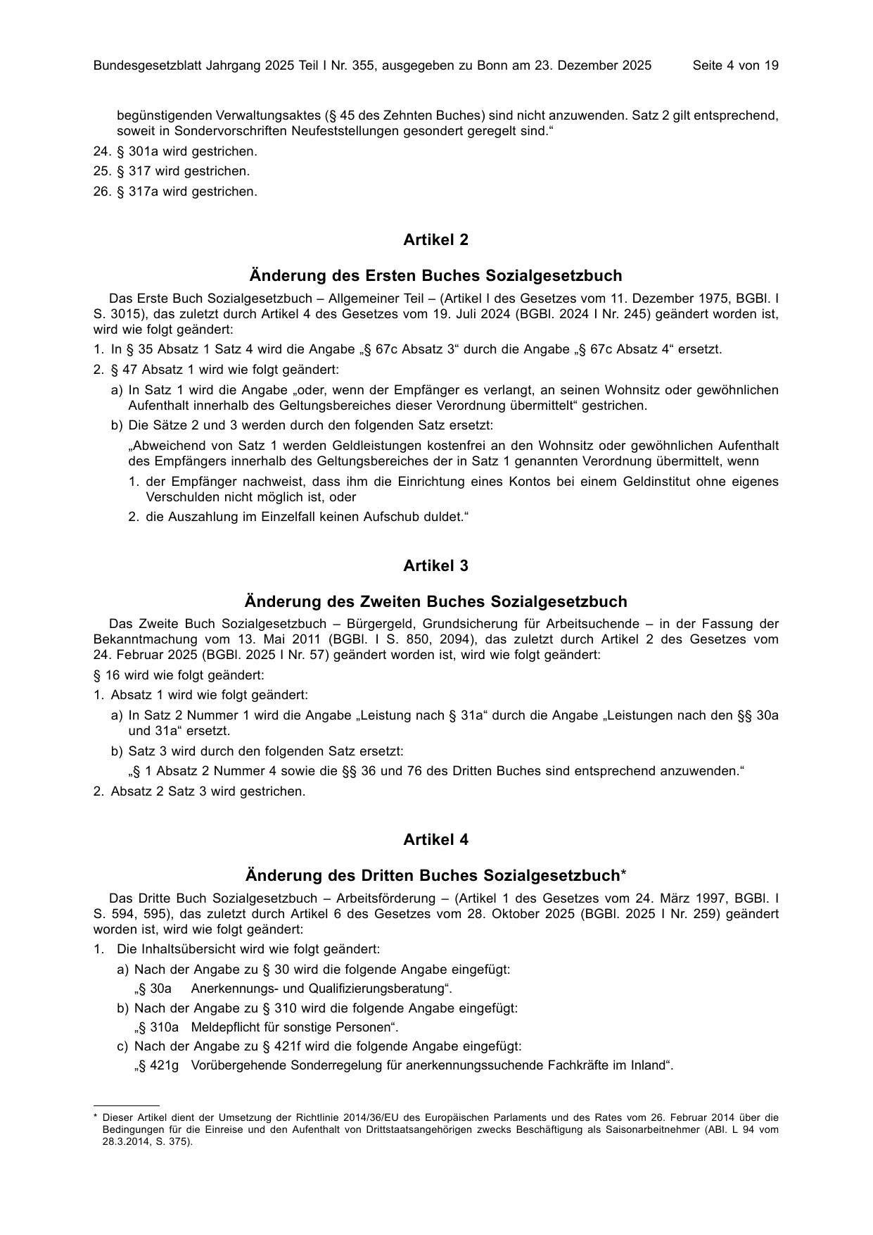 BGBl. 2025, Seite 4 — Originalseite als Abbildung