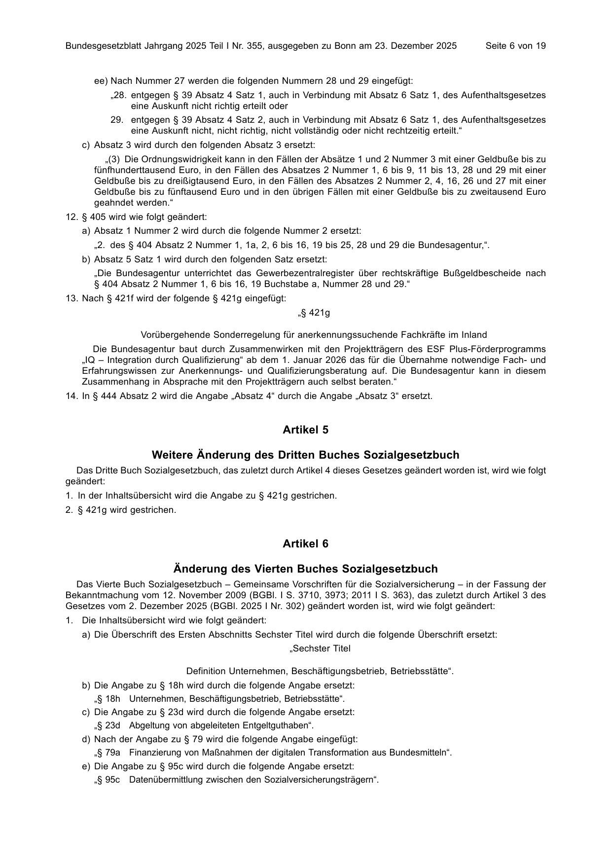 BGBl. 2025, Seite 6 — Originalseite als Abbildung