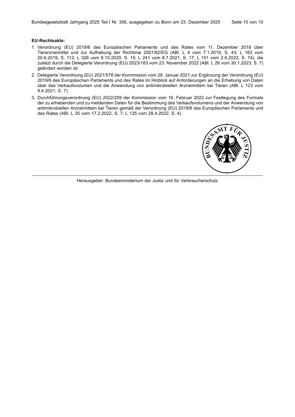 BGBl. 2025, Seite 10 — Originalseite als Abbildung