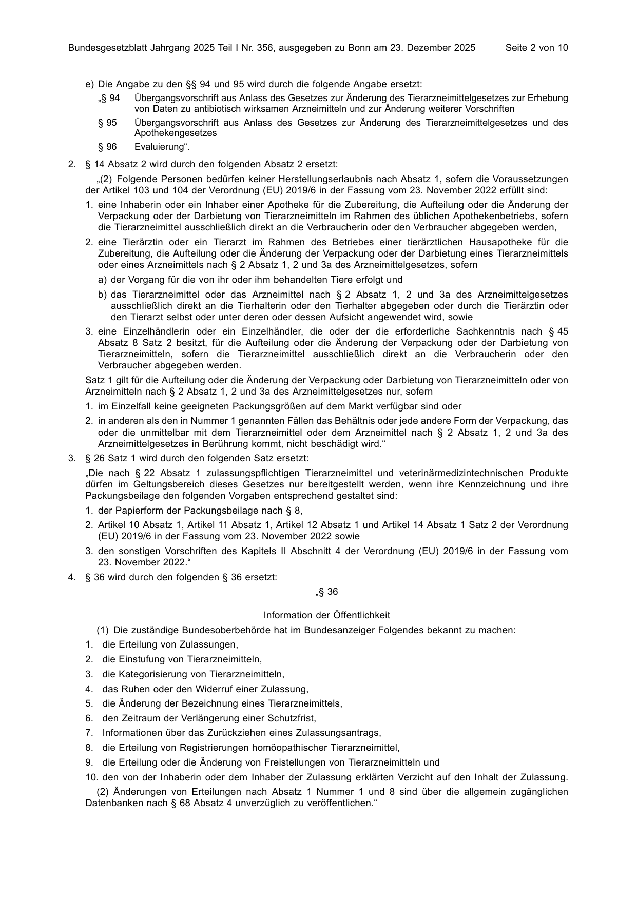 BGBl. 2025, Seite 2 — Originalseite als Abbildung