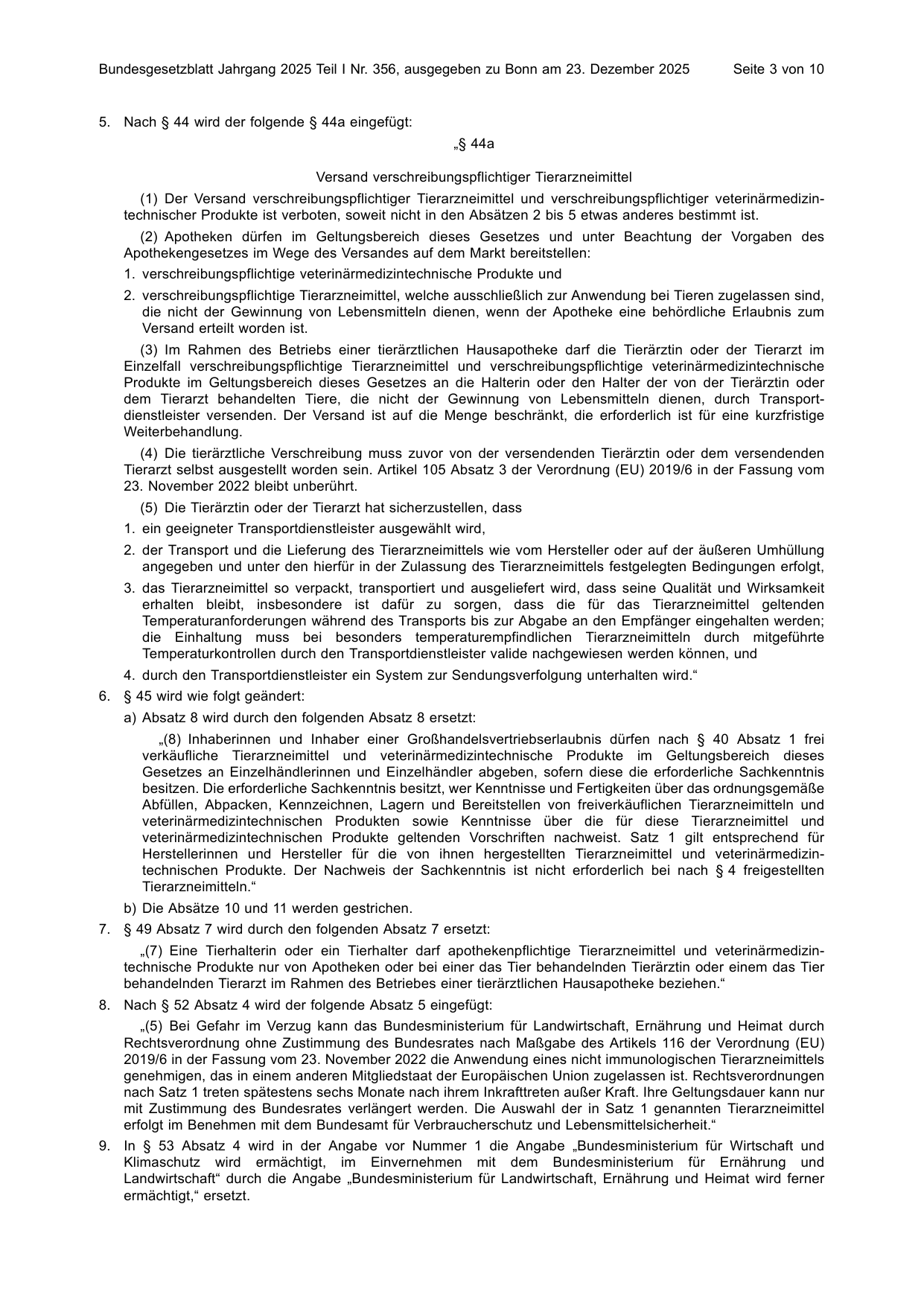 BGBl. 2025, Seite 3 — Originalseite als Abbildung